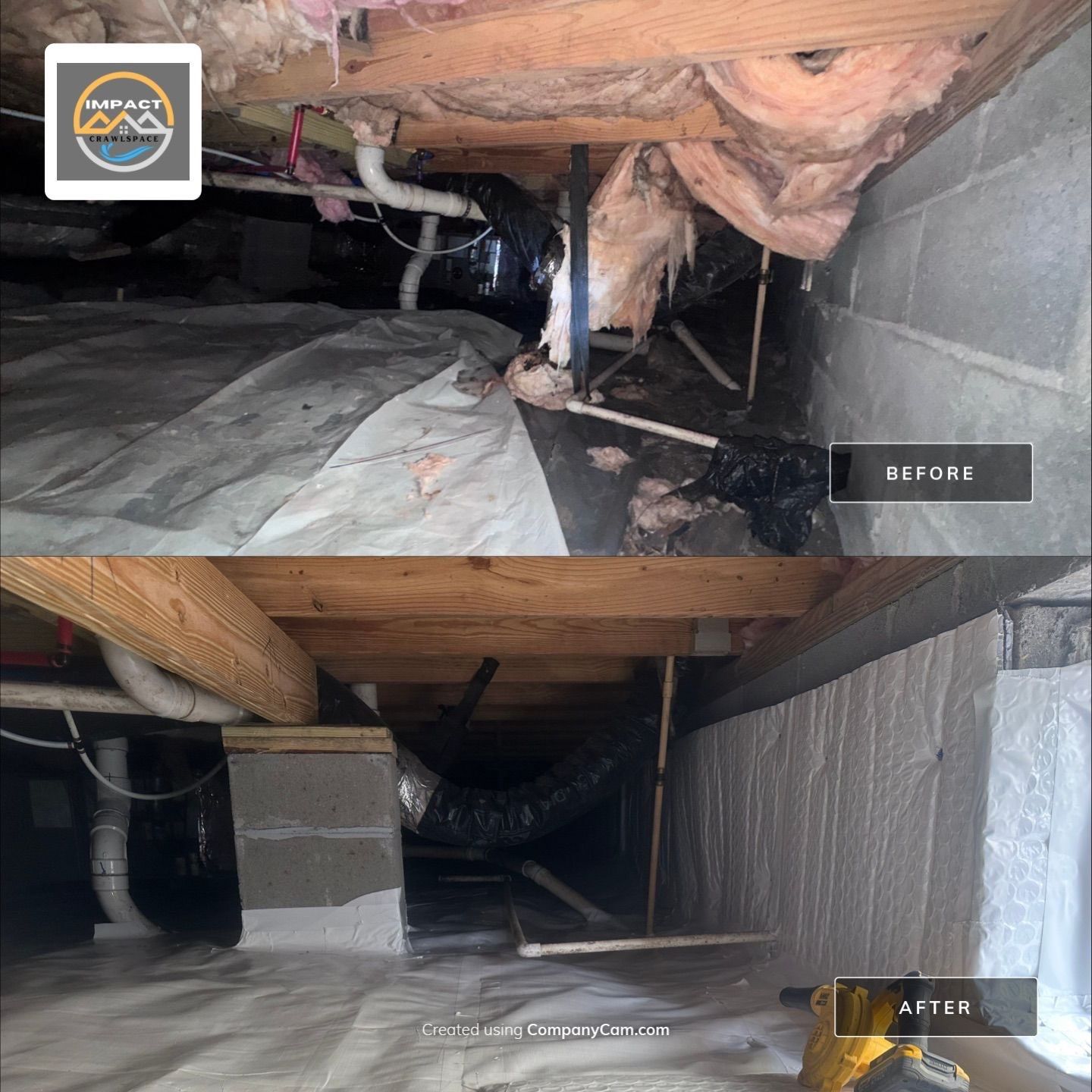 Structural Repairs inludiing sub-floor removal, new floor joists installed, girder replacmeent and dropped girder installed. by Impact Crawlspace