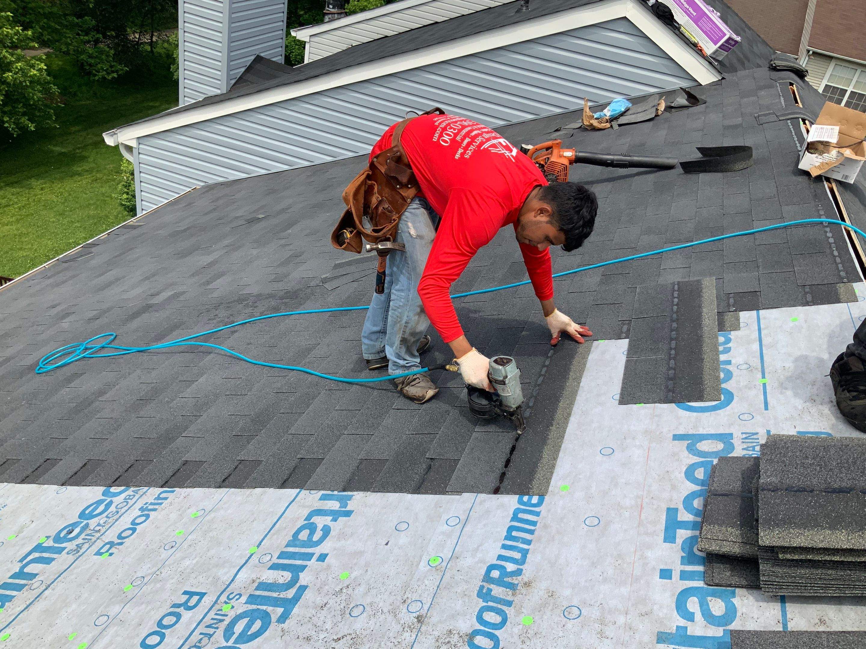 Residential Roofing Installation using XT-25 Color Moire Black by Alpha Design Services