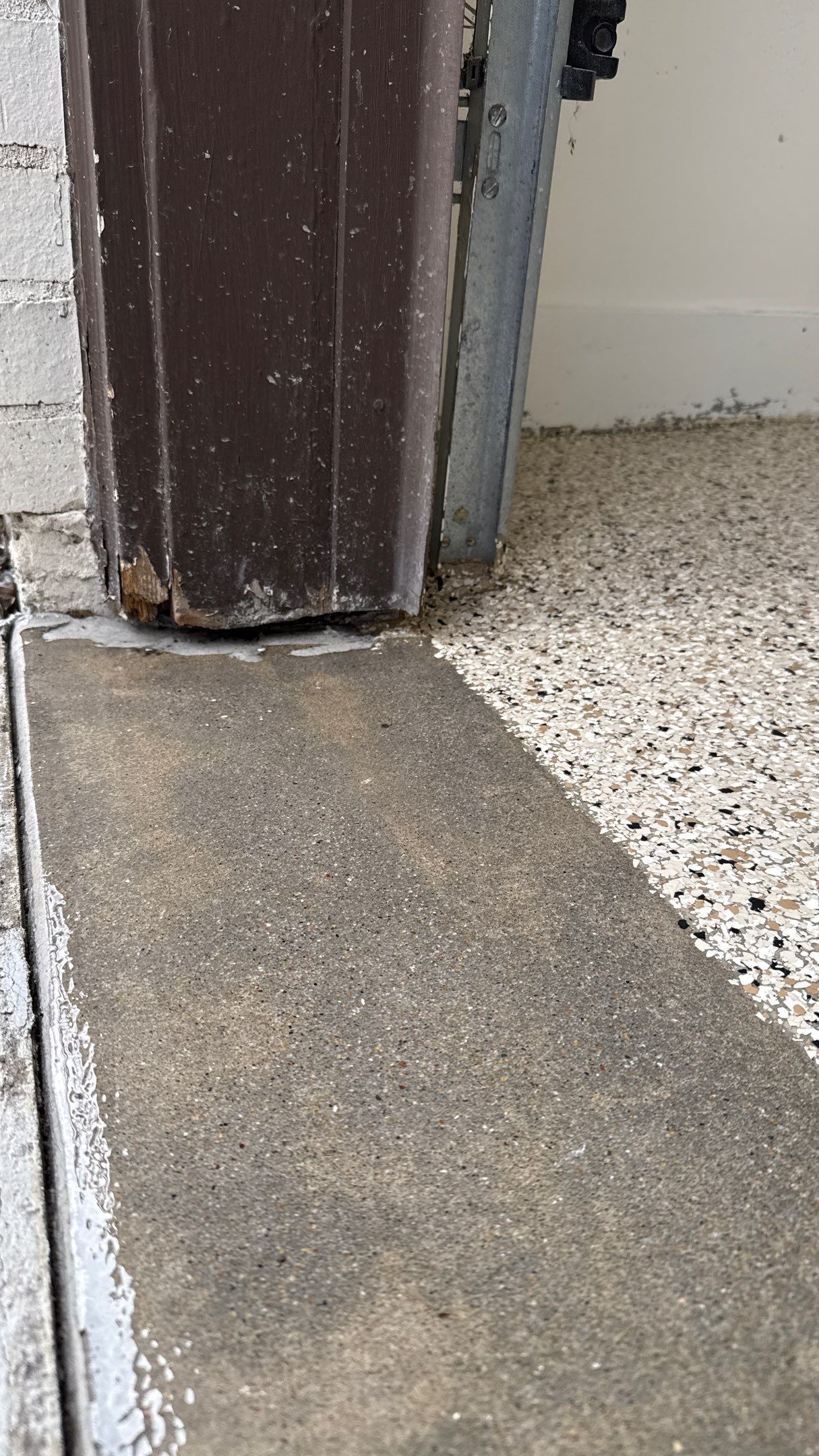 Check Out This Beautiful Shoreline Flake Floor  by Banner Garage