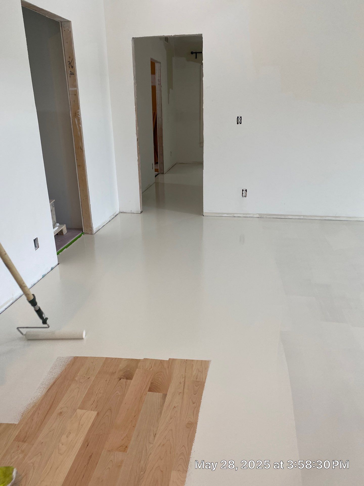 Paint the brand new maple floor...WHITE! Designer-driven project is a showstopper! by RTBaldwin Hardwood Floors