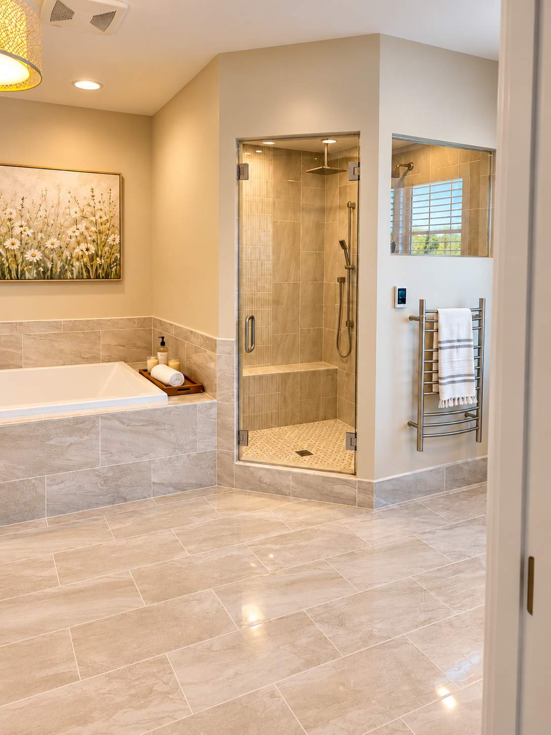 Luxury Primary Bathroom Remodel with Custom Walk-In Shower & Soaking Tub by Remodel Now