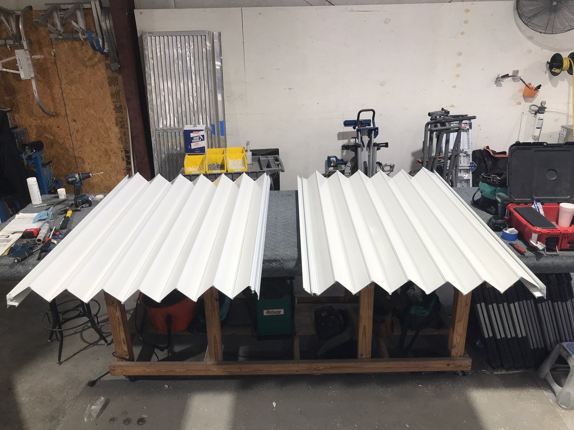 Residential Accordion Hurricane Shutter Installation in Fountain, Florida by Brannan Aluminum Inc.