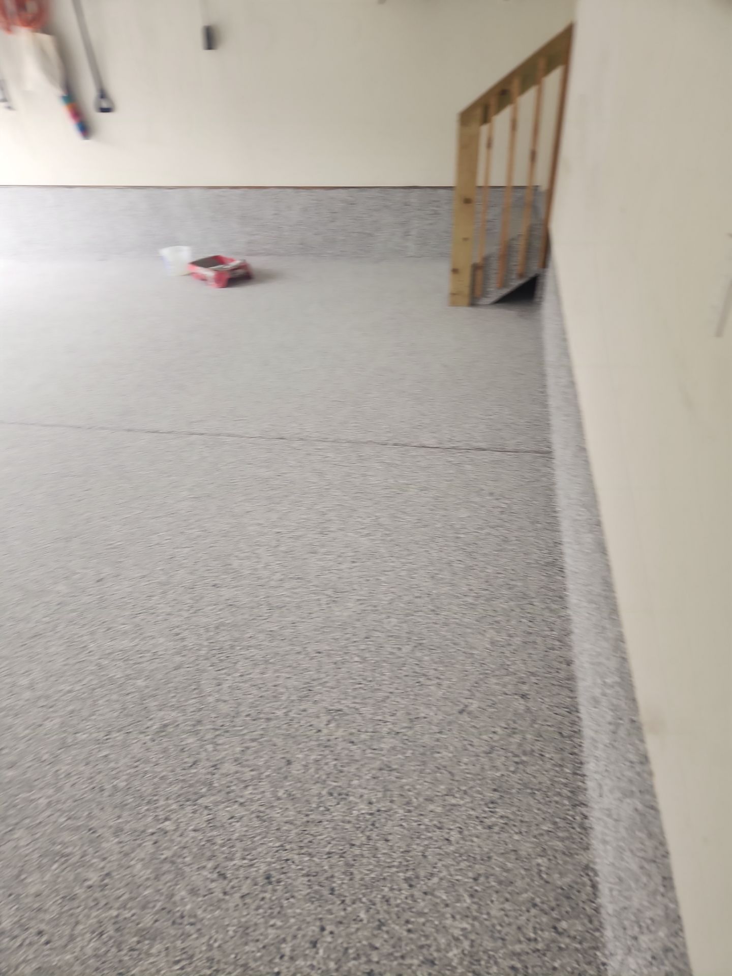 Hillsborough Township Garage Floor Coating with Multi-Colored Polyaspartic Flake by Spectrum Painting, LLC