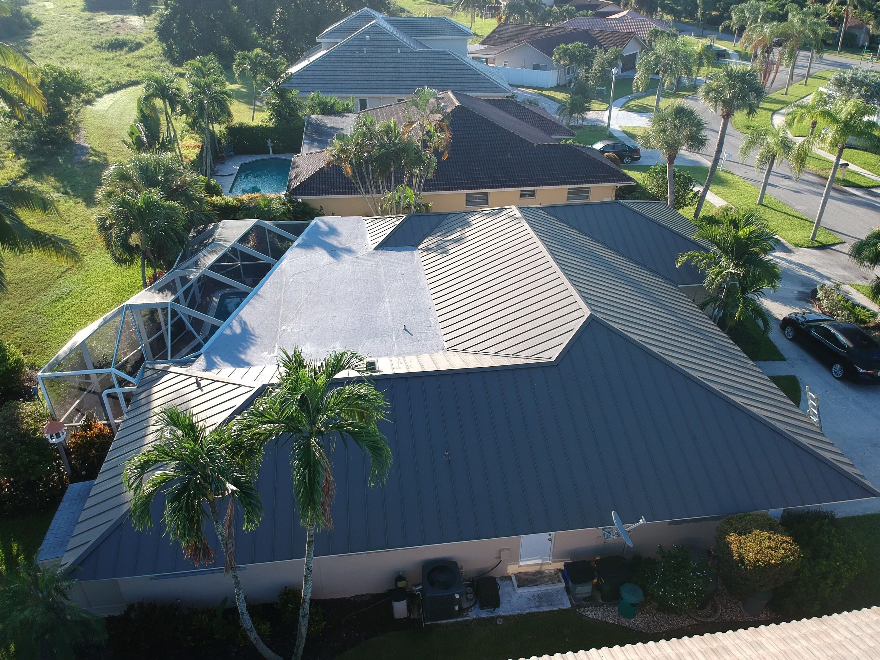 Residential Roofing Installation using 1" Nail strip metal roof by BLUES BROTHERS ROOFING