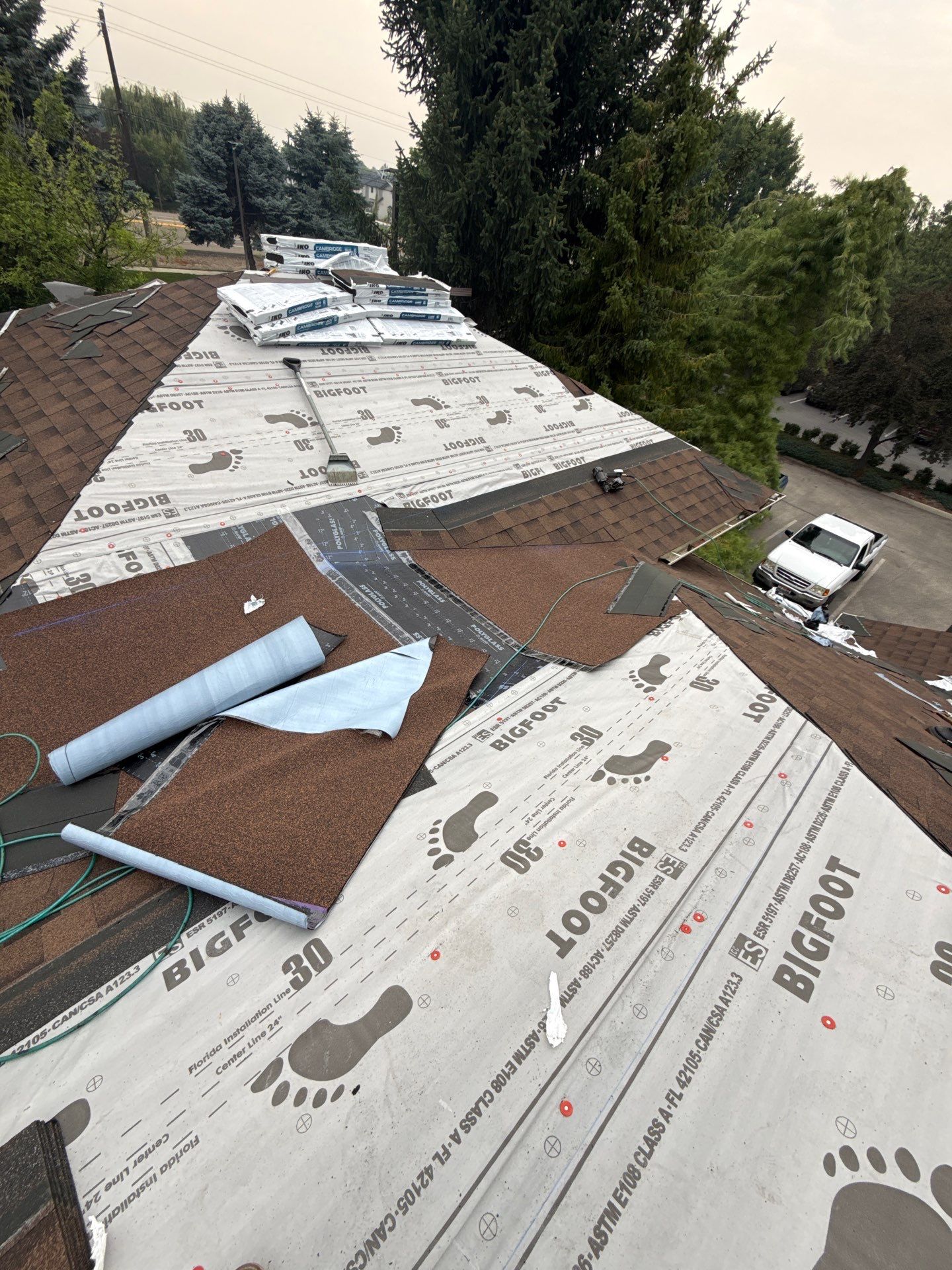 Boise Commercial Roof Replacement with Brown Architectural Shingles by Olive Roofing