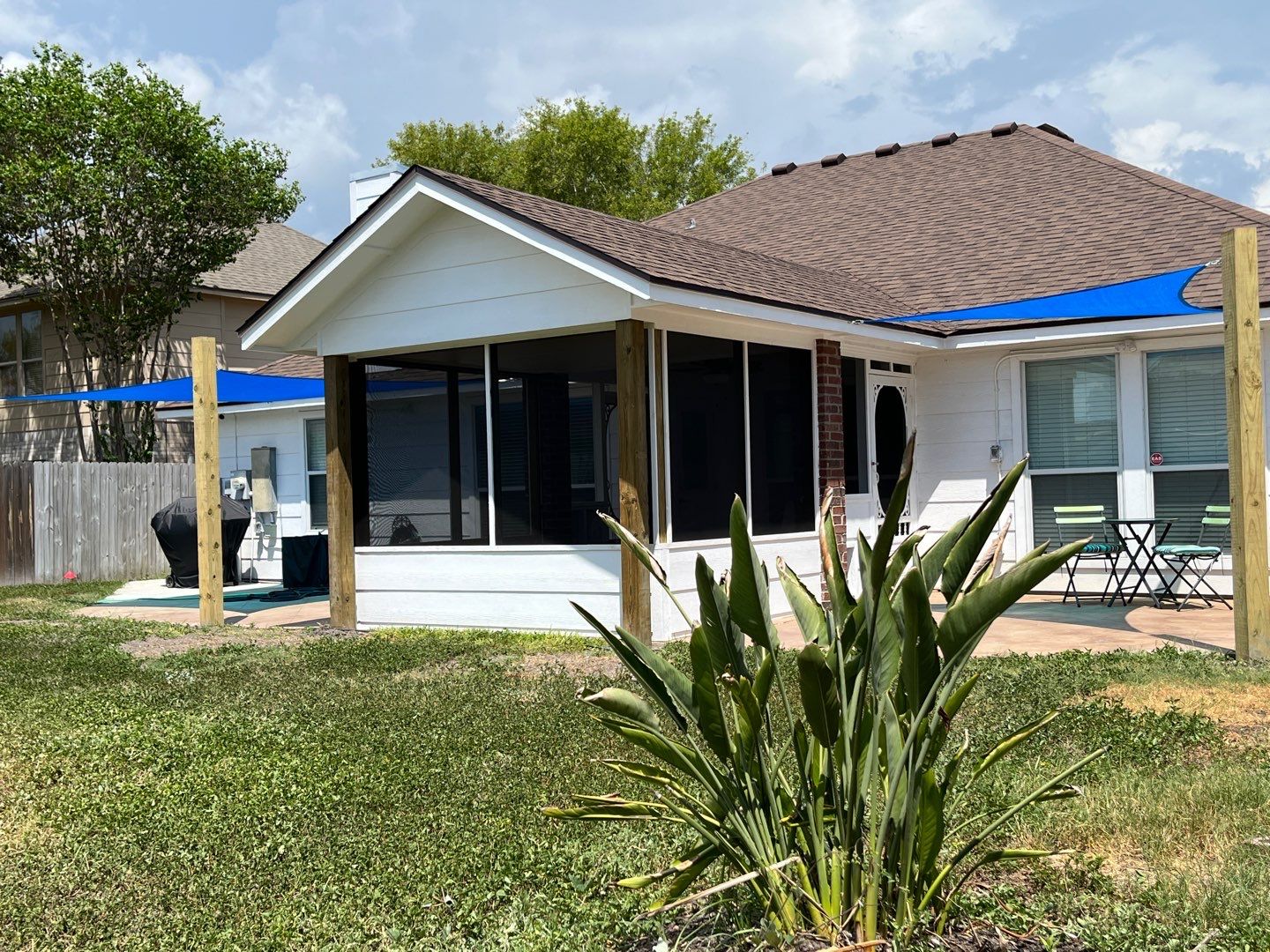 Back Yard Shade by Bayfront Roofing and Construction