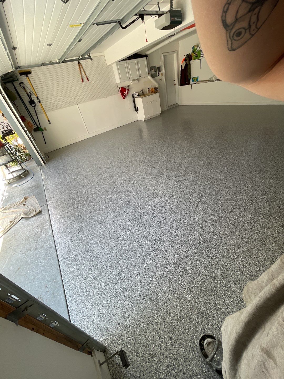 Garage Transformation using Slate Stone by Croc Coatings, LLC