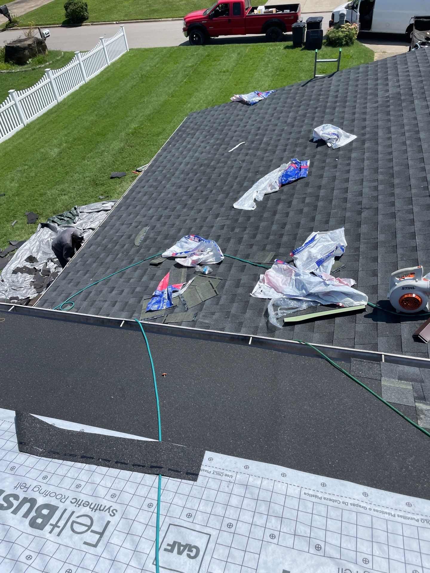 Residential Roofing Installation using GAF Timberline HDZ Charcoal by Rainstoppers Roofing