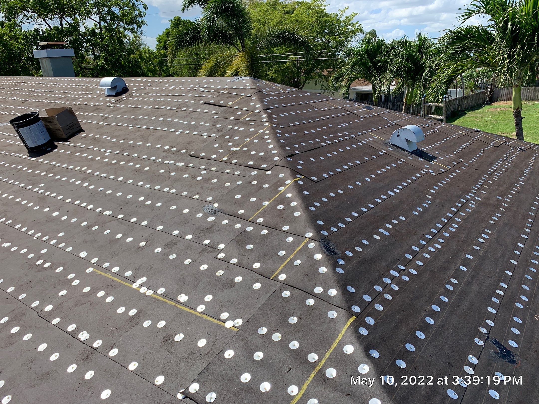 Residential Roofing Installation using 1" Nail strip metal roof by BLUES BROTHERS ROOFING
