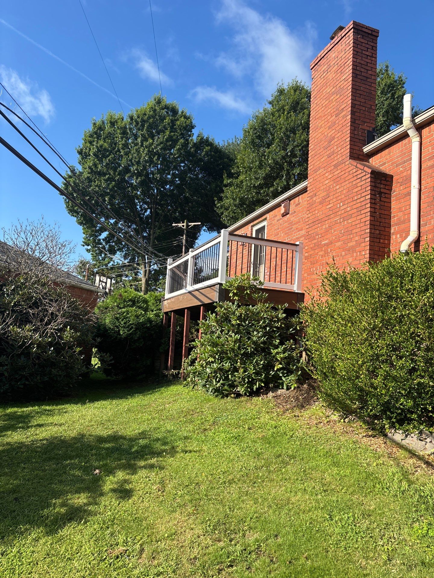 2 tone Composite Re-Deck with Vinyl Railings in Pittsburgh by Cousins Roofing Siding & Decks