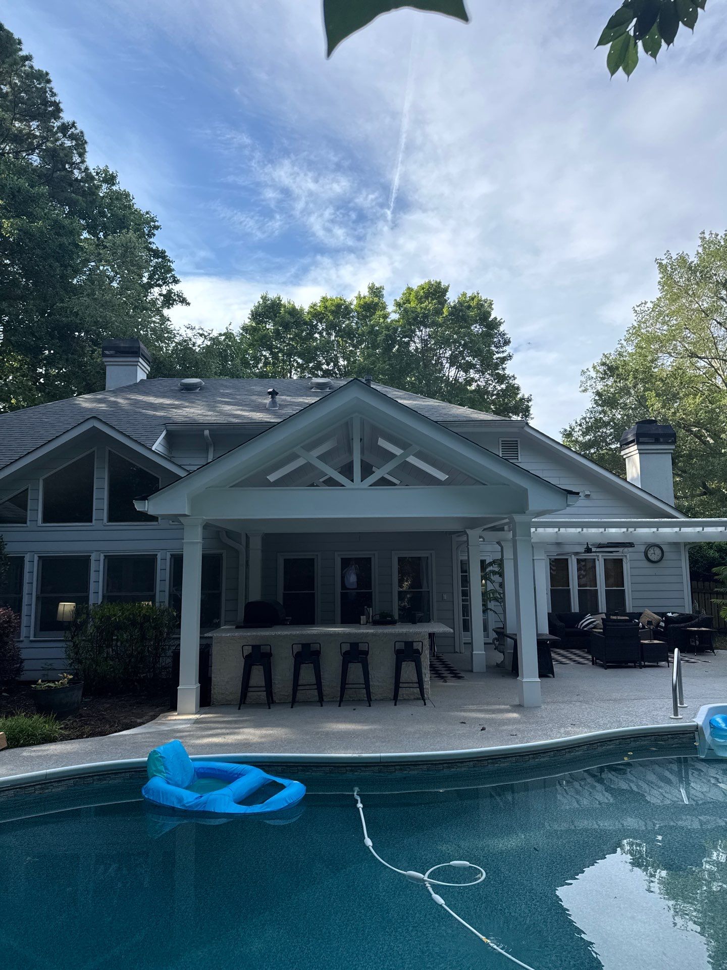Marietta Poolside Pavilion with Custom Outdoor Kitchen and Pergola by Swift Home Renovations