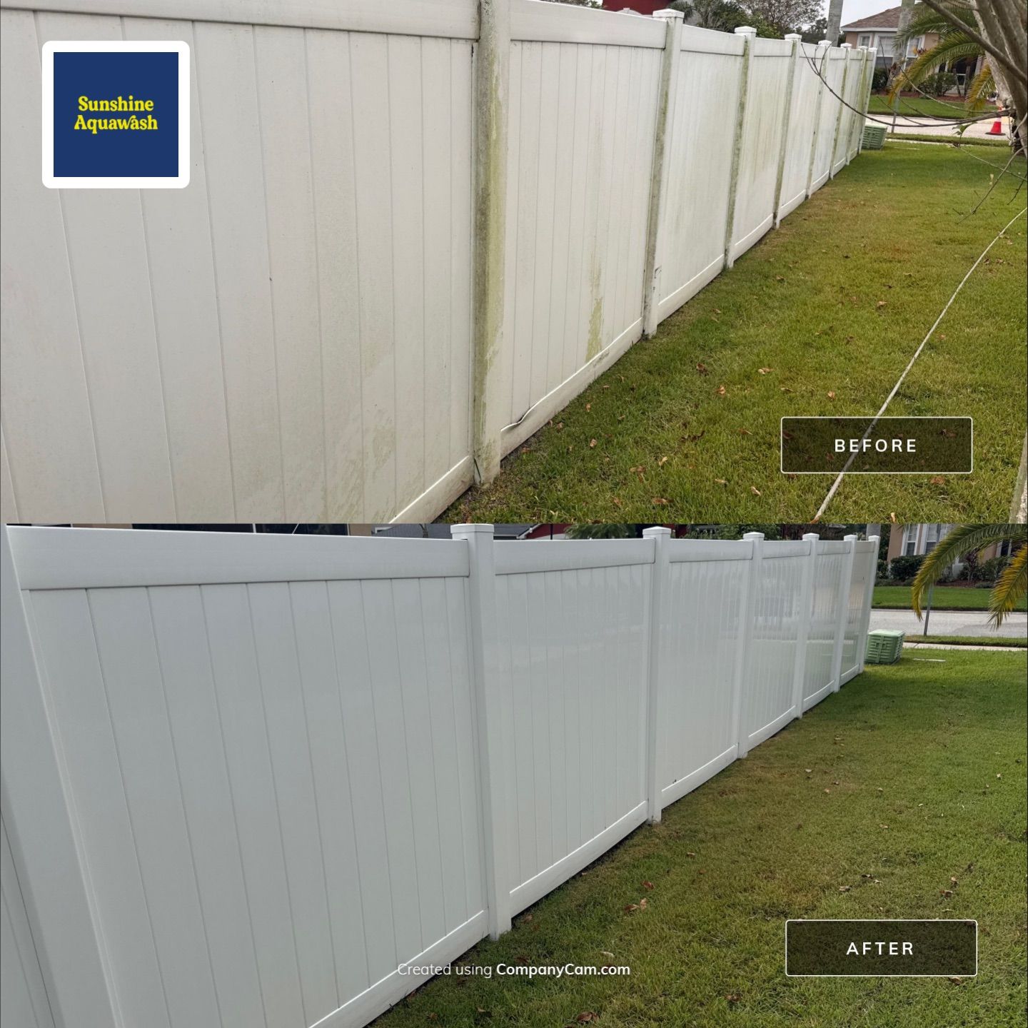 Vinyl Fence Cleaning, Driveway & Sidewalk Cleaning in Crystal Lakes – Palmetto, FL by Sunshine AquaWash