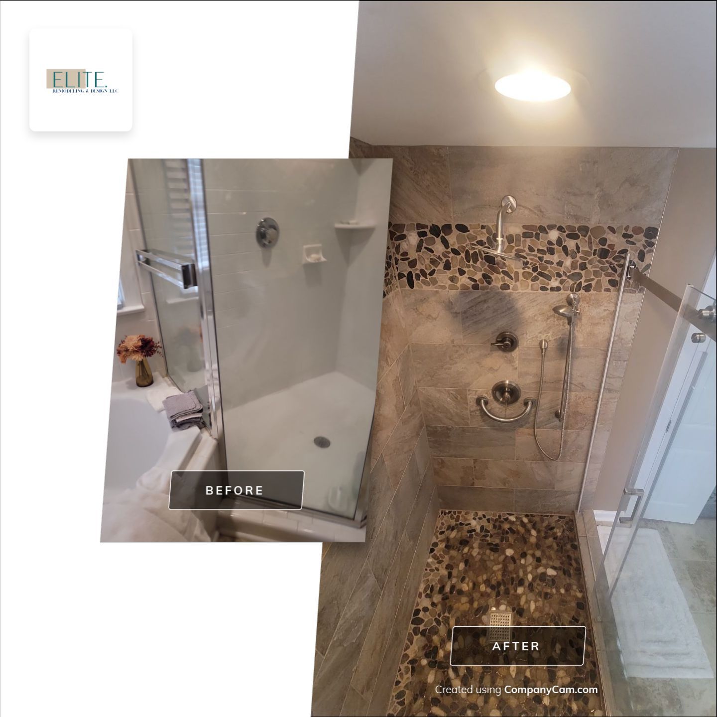 Holly Springs Stunning Shower Remodel by Elite Remodeling and Design LLC