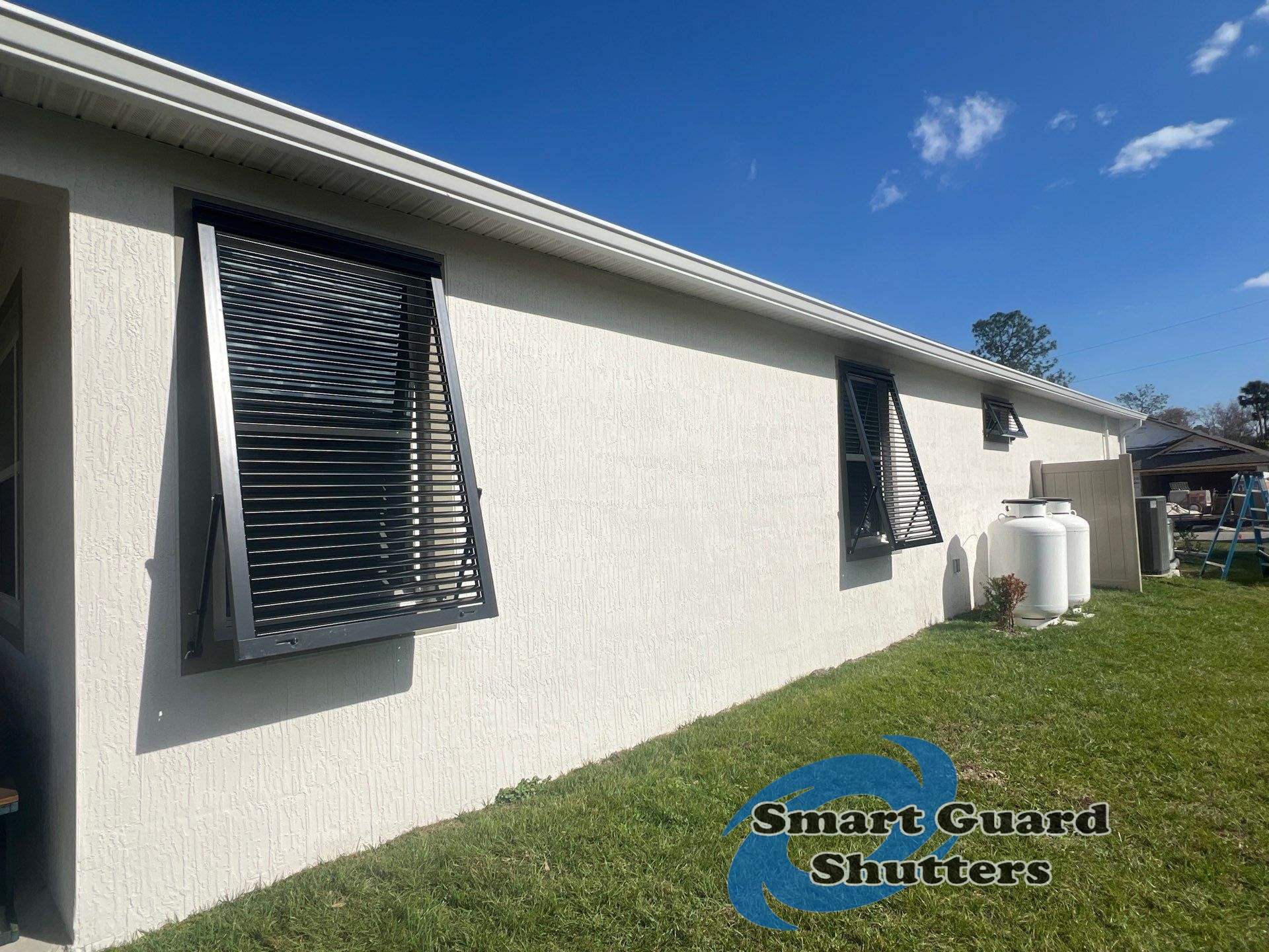Impact Bahamas in MATTE Jet Black by Smart Guard Shutters