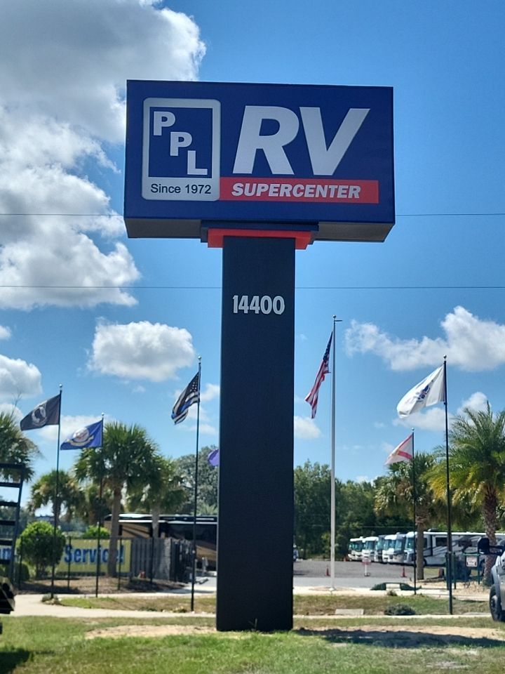 Pylon Sign for PPL Motorhomes by SignCrafters