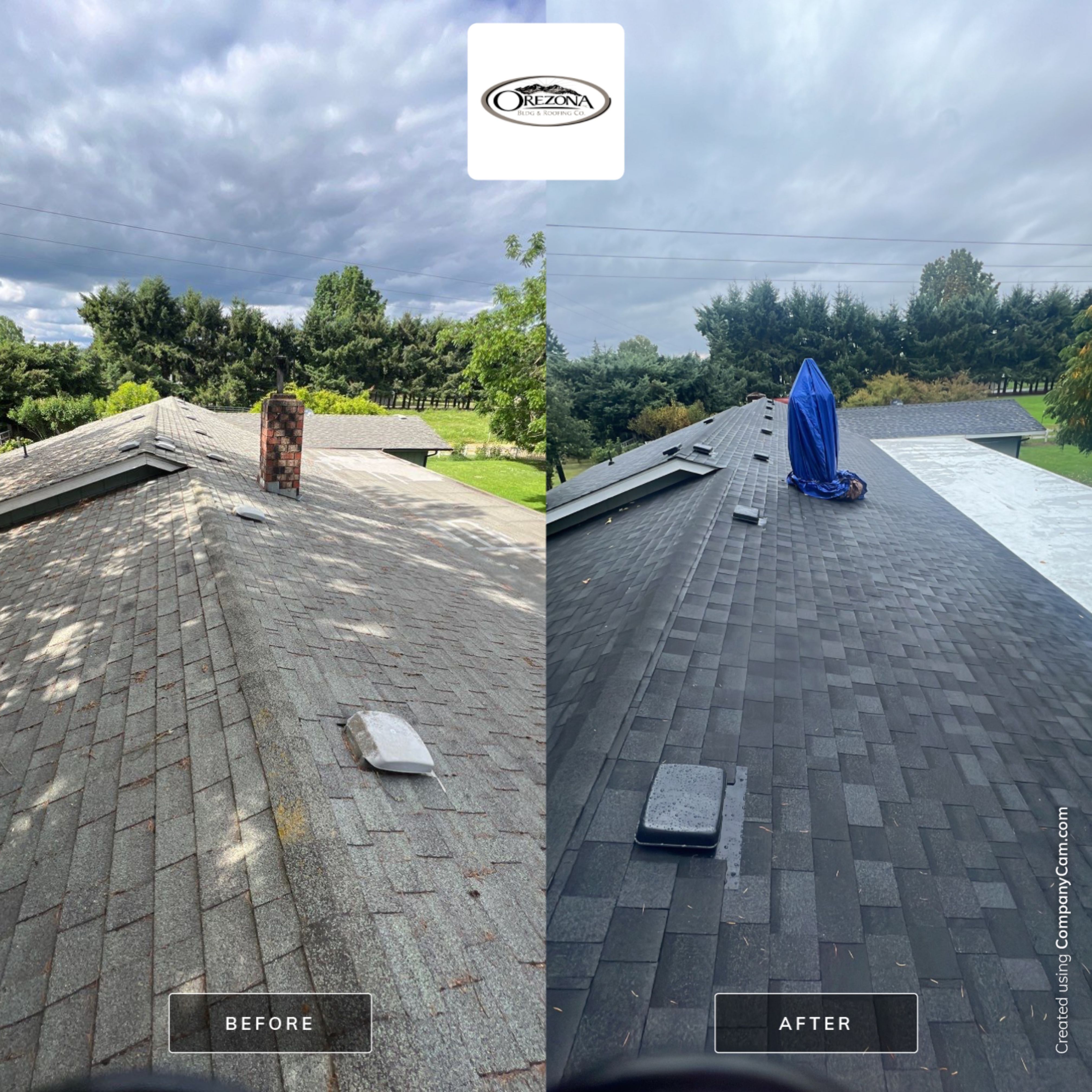 Residential Roofing Installation using IKO Dynasty (Color: Granite Black) by Orezona Building & Roofing Company, Inc.