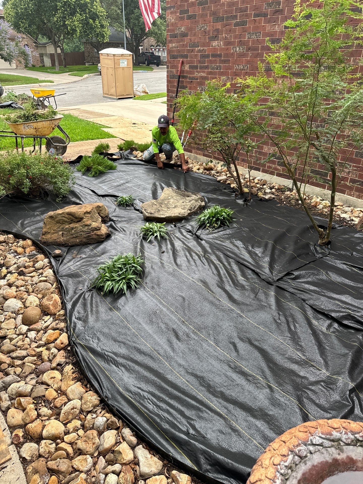 Landscaping Enhancement  using Texas Black Gravel by Hole In One Lawns, LLC
