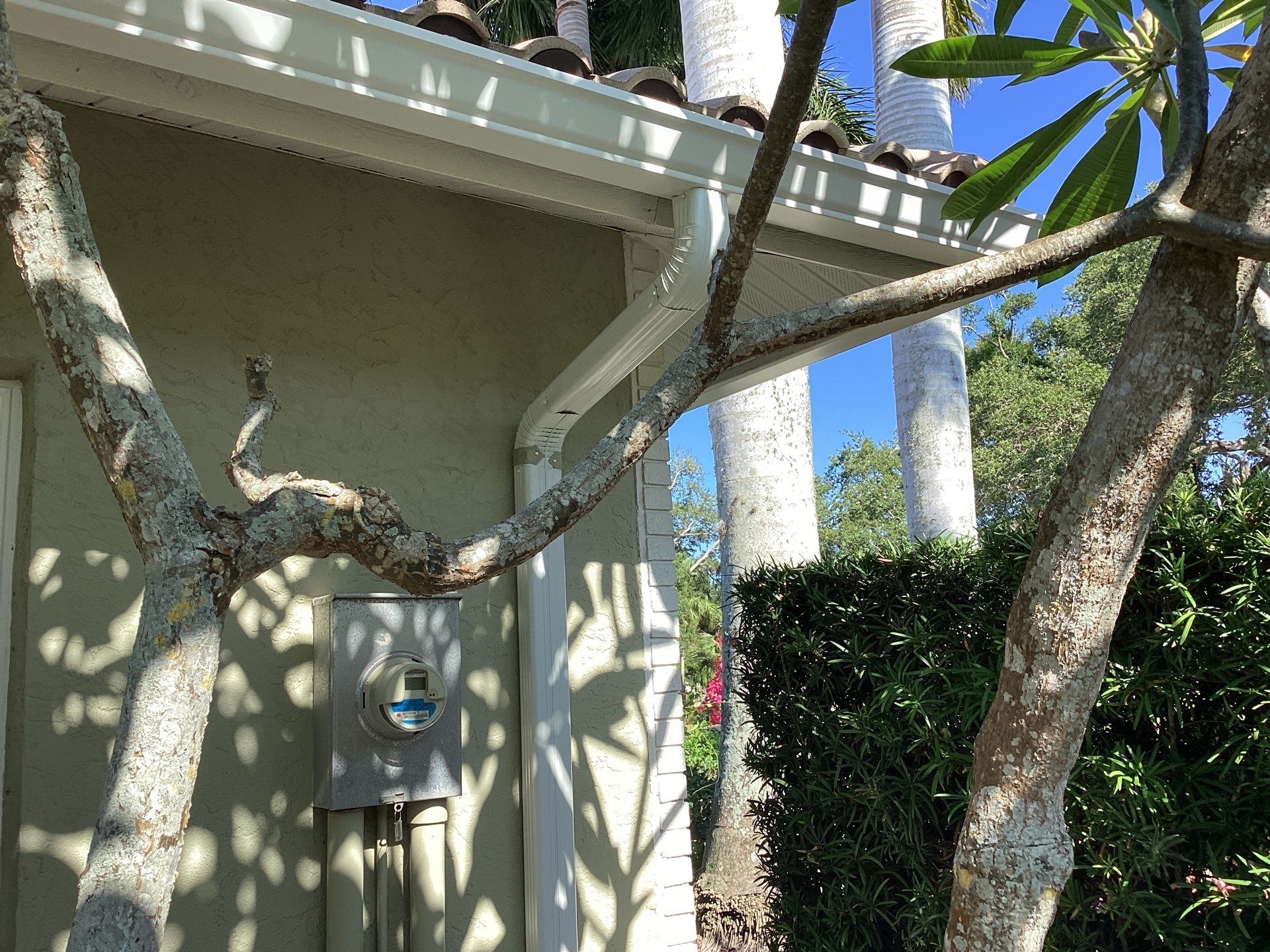 White Gutter Installation in Sarasota FL by Gutter Professors