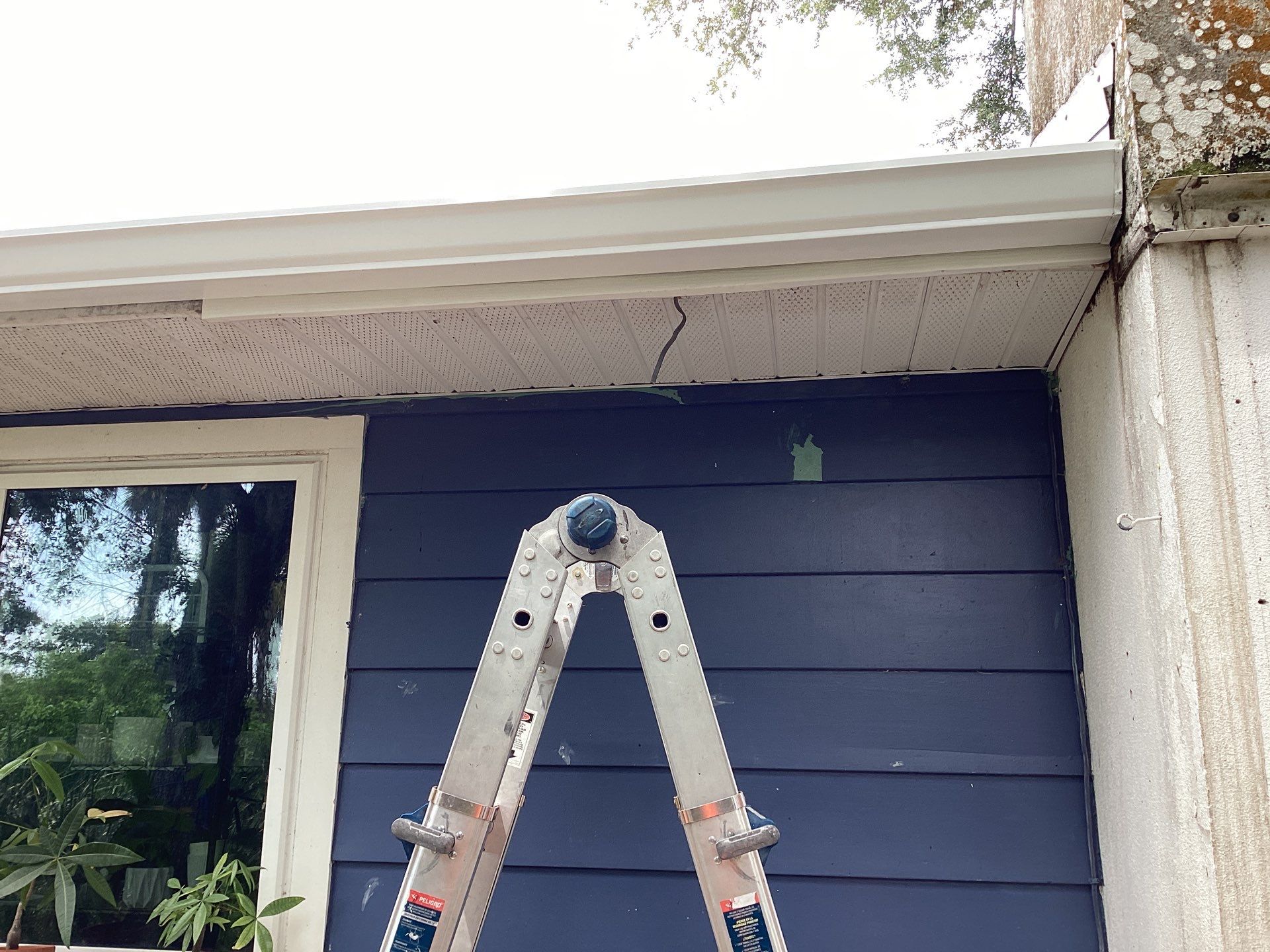 White 6-Inch Gutters and Leaf Guard Installation in Fort Myers FL by Gutter Professors