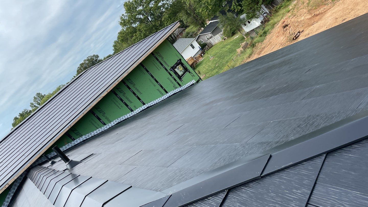 Tesla Solar Roof  using Tesla Solar Roof V3 tiles by American Home Contractors