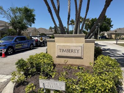 Decorative Wall & Entrance Sign Cleaning | Timberly Community | Parrish, FL