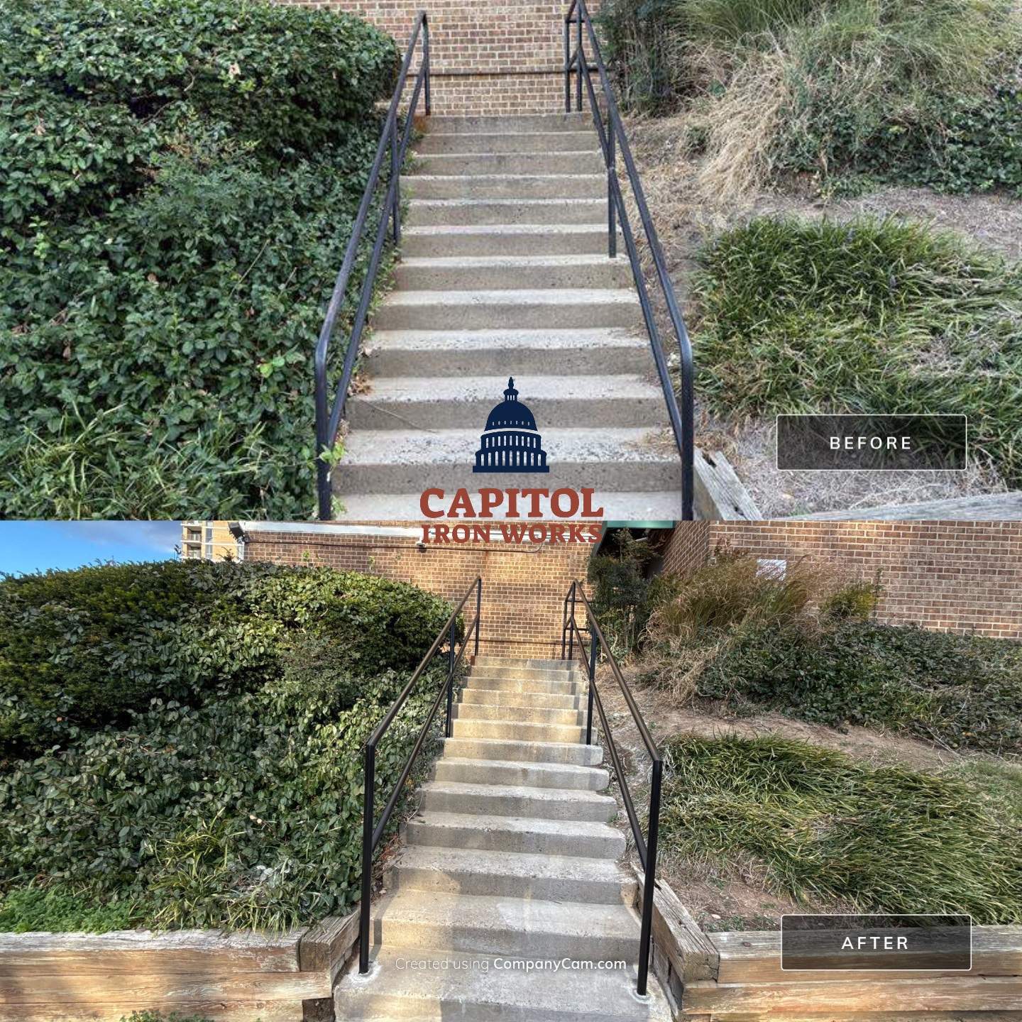 Commercial Entrance Pipe Railing Replacement – Falls Church, VA by Capitol Iron Works