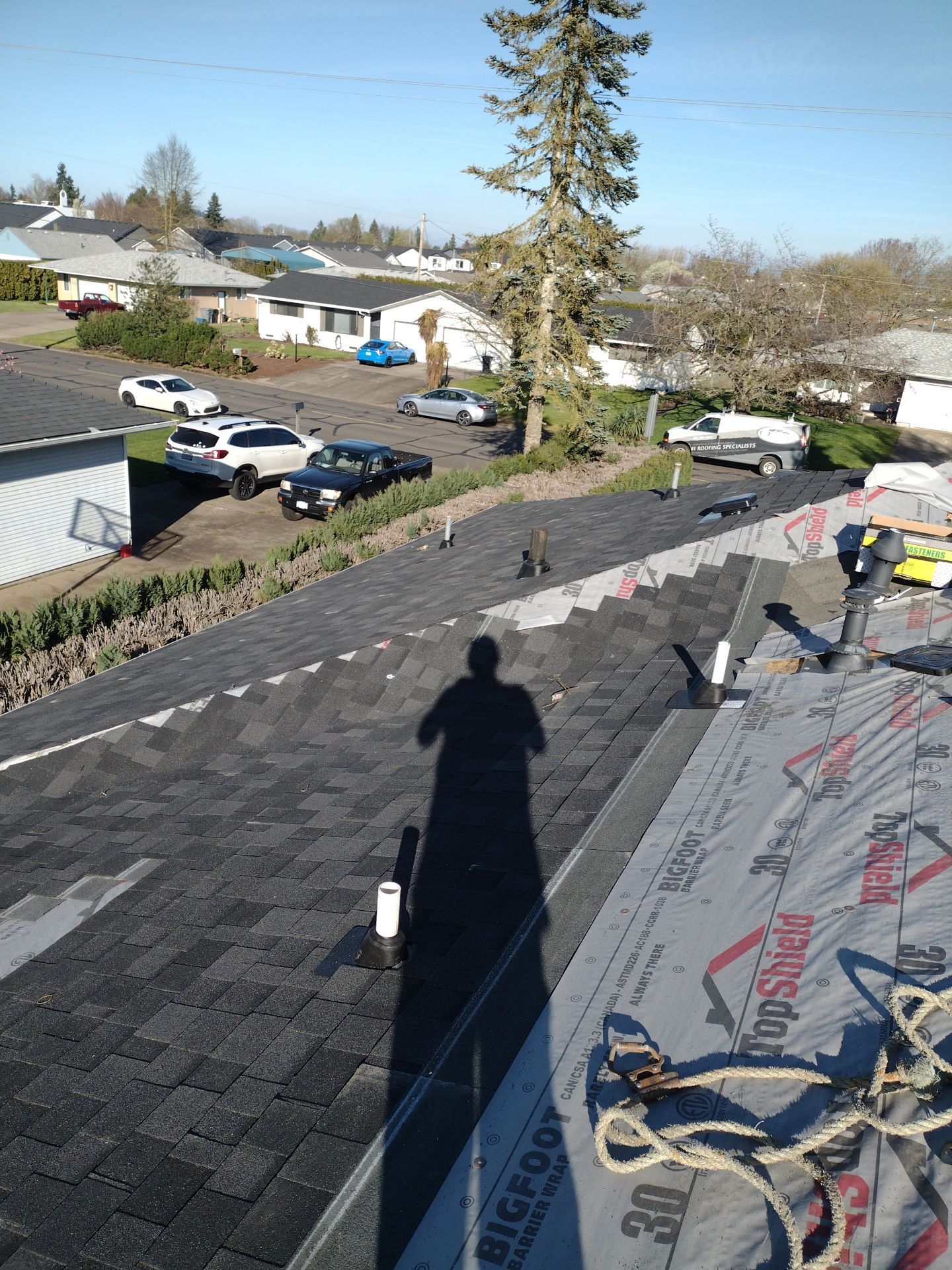 Residential Roofing Installation using IKO Dynasty (Color: Granite Black) by Orezona Building & Roofing Company, Inc.