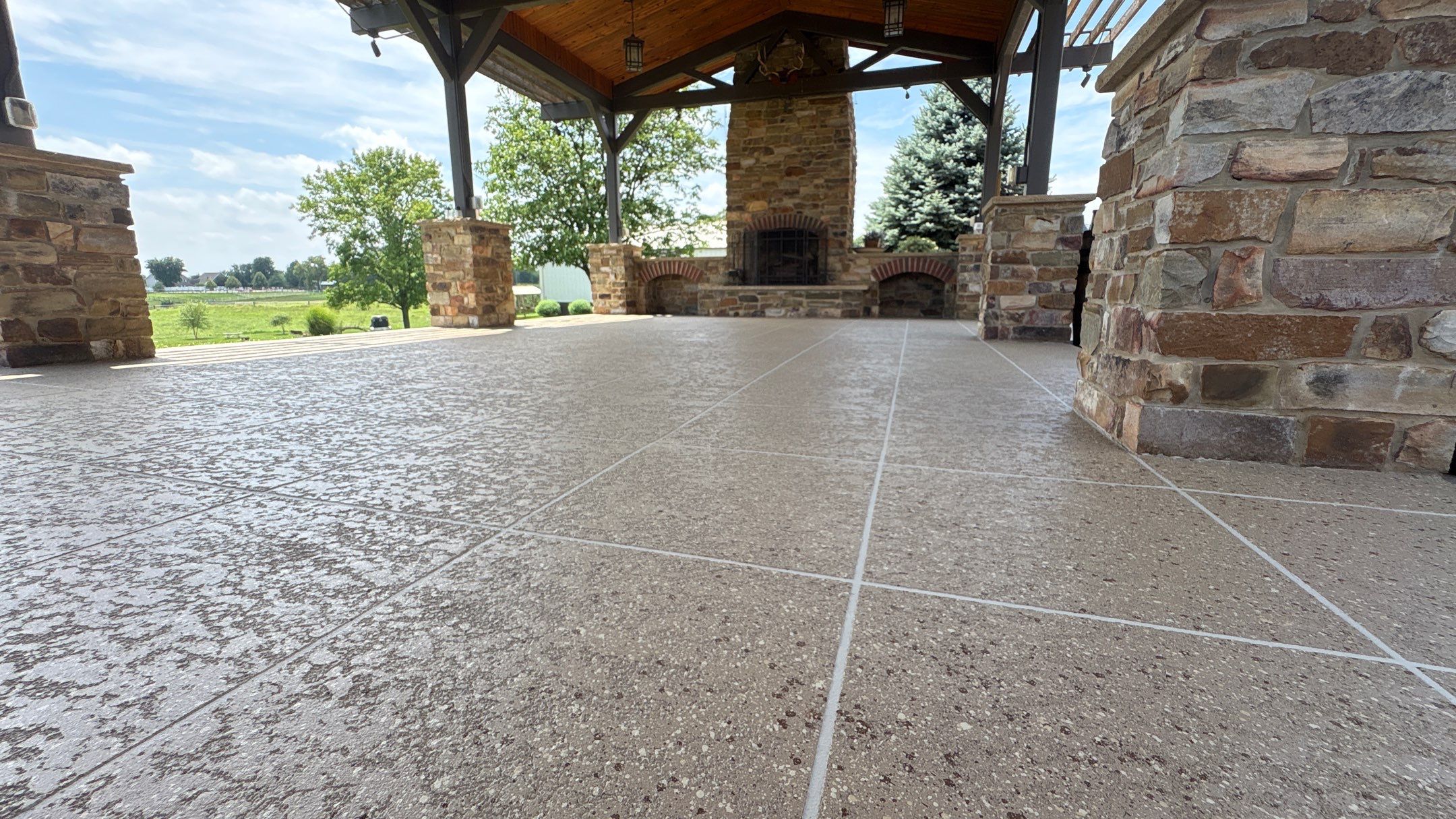 Custom Back Patio Resurface - Kearney, MO by Big Red Decorative Concrete, LLC