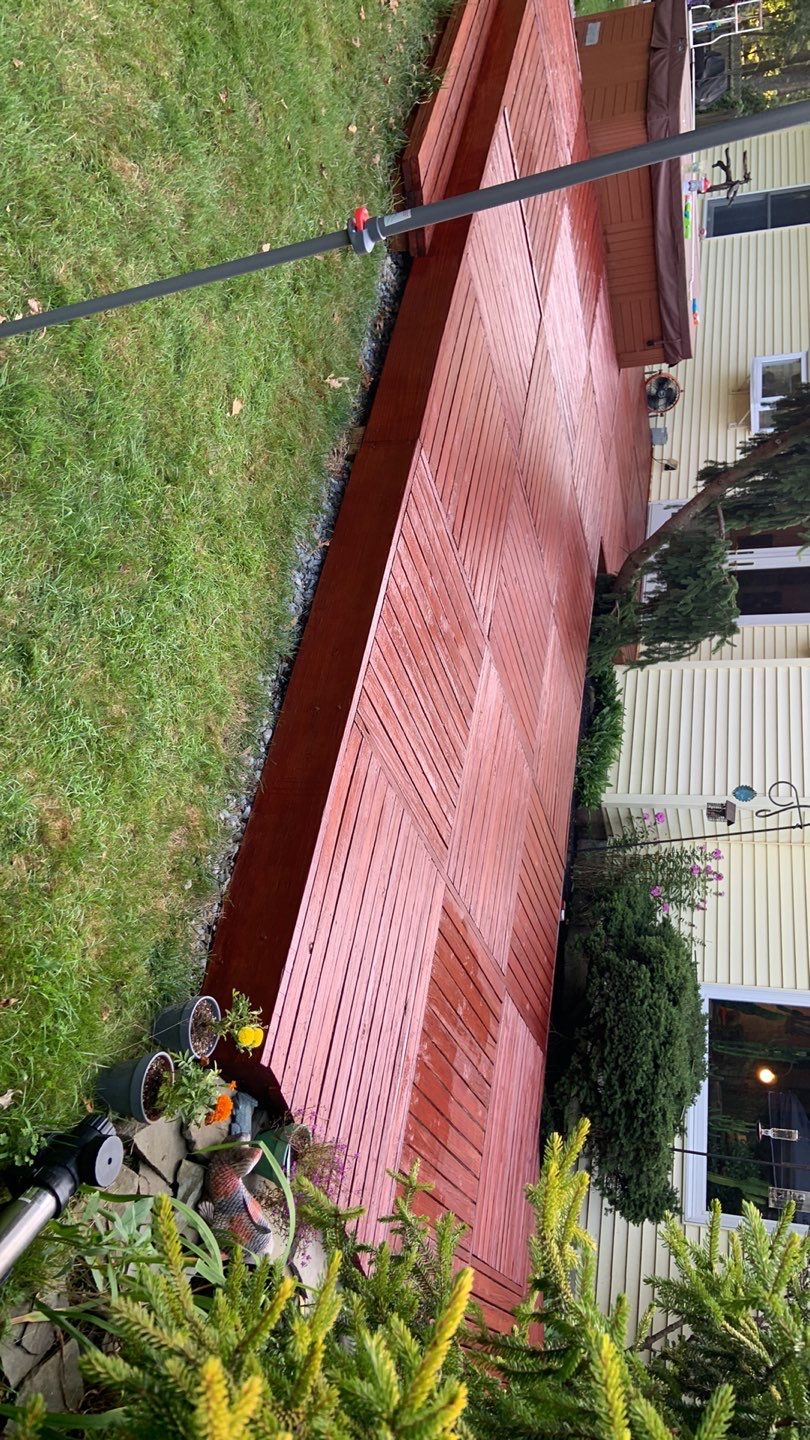 Deck Refinishing Using Powerwasher by A1 NERDY HOMES LLC