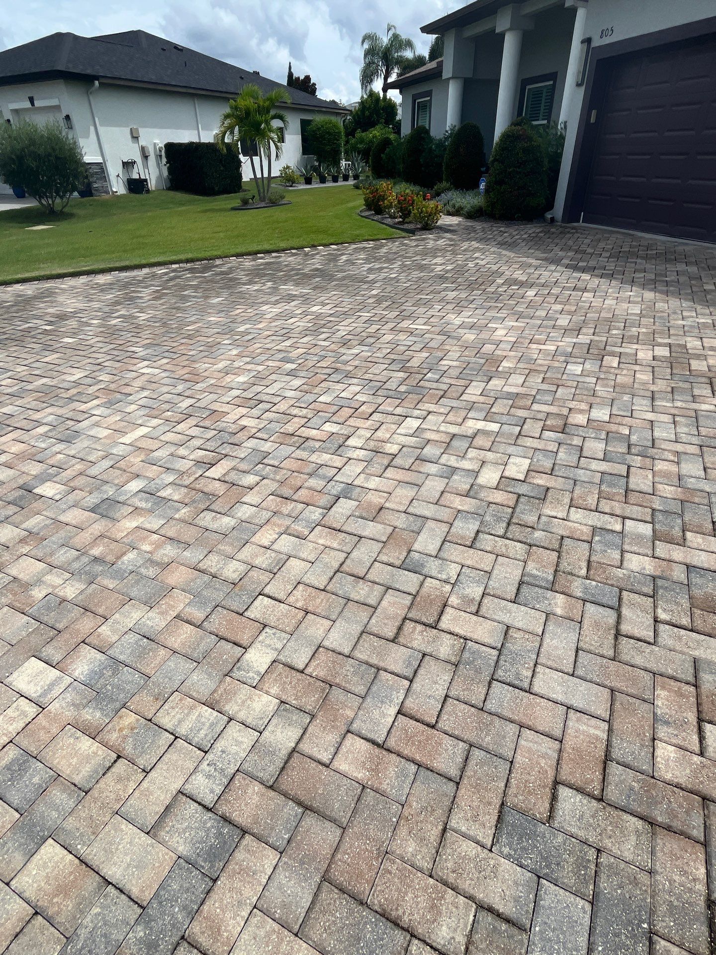 Residential Paver Sealing for Driveway and Pool Deck in La Paloma Sun City Center by Supreme Paver Experts