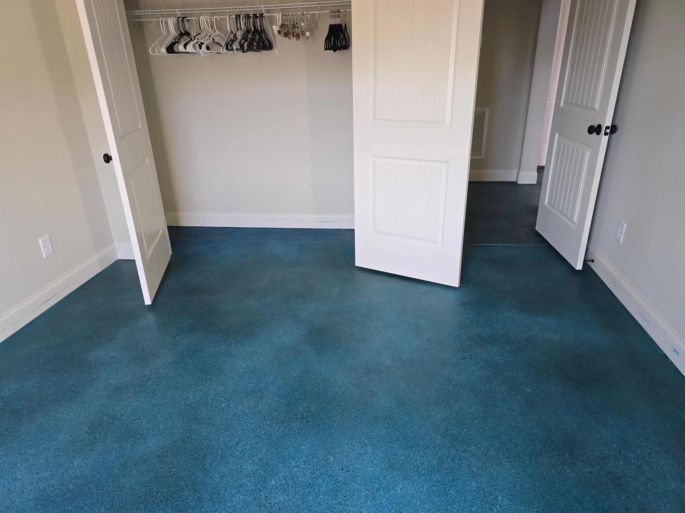 Basement Floor in Carribbean Blue by Elite Floor Solutions