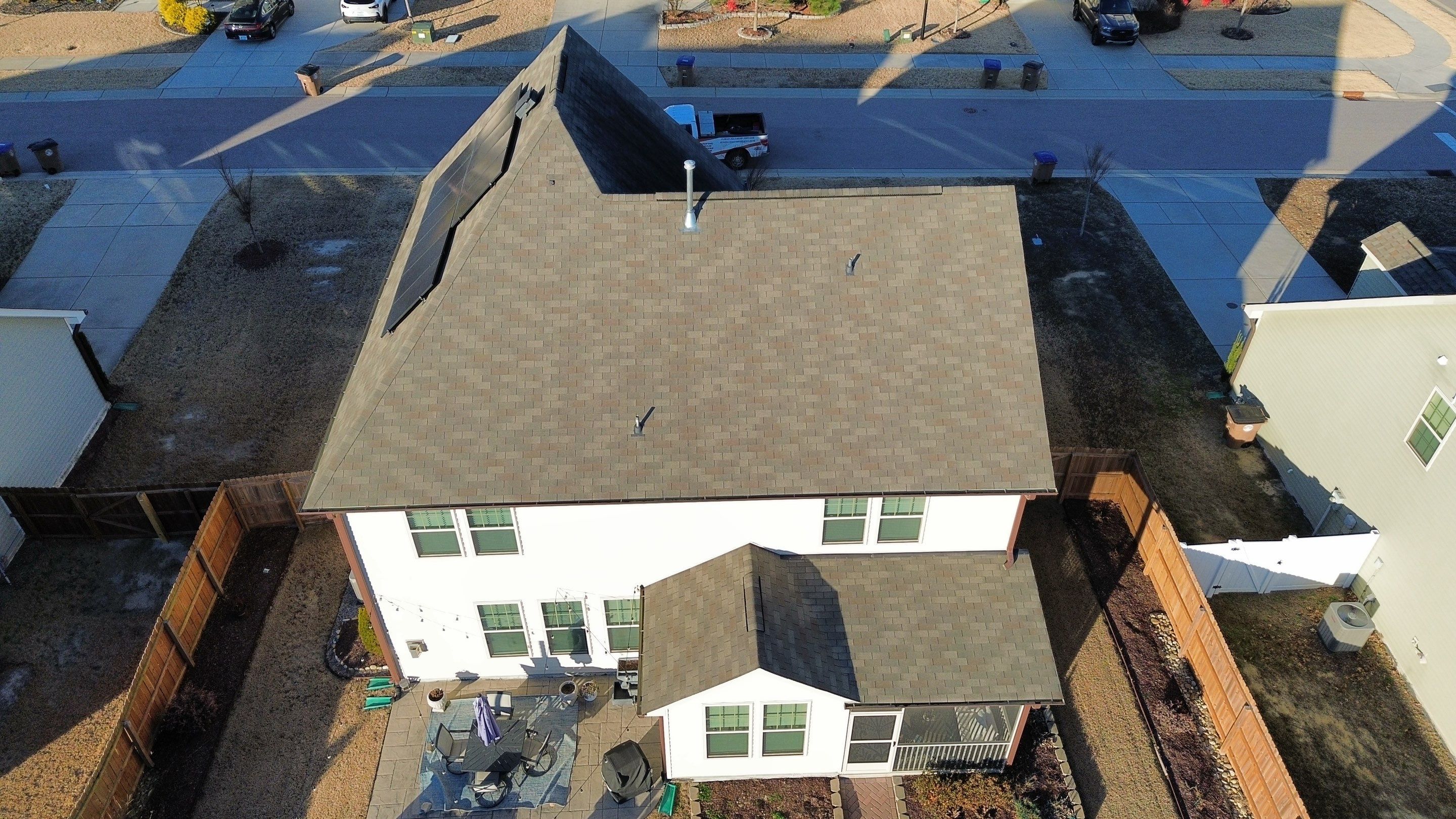 Roof replacement by hail damage, interior repair and solar panels replacement  by Just Brilliant Restoration JBR