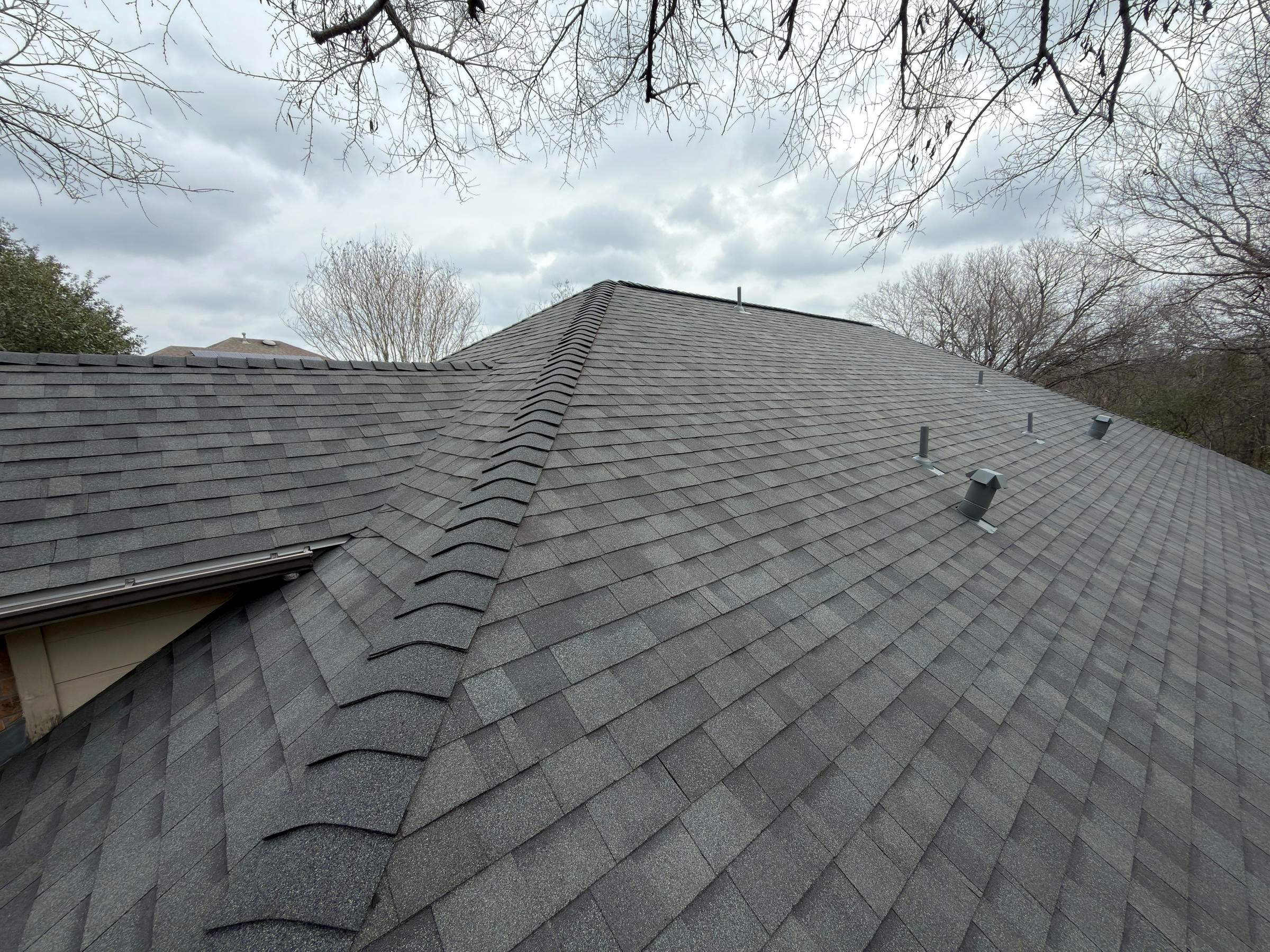 Estate Gray Shingle Roof Replacement in Southeast Austin by Skywall Construction LLC
