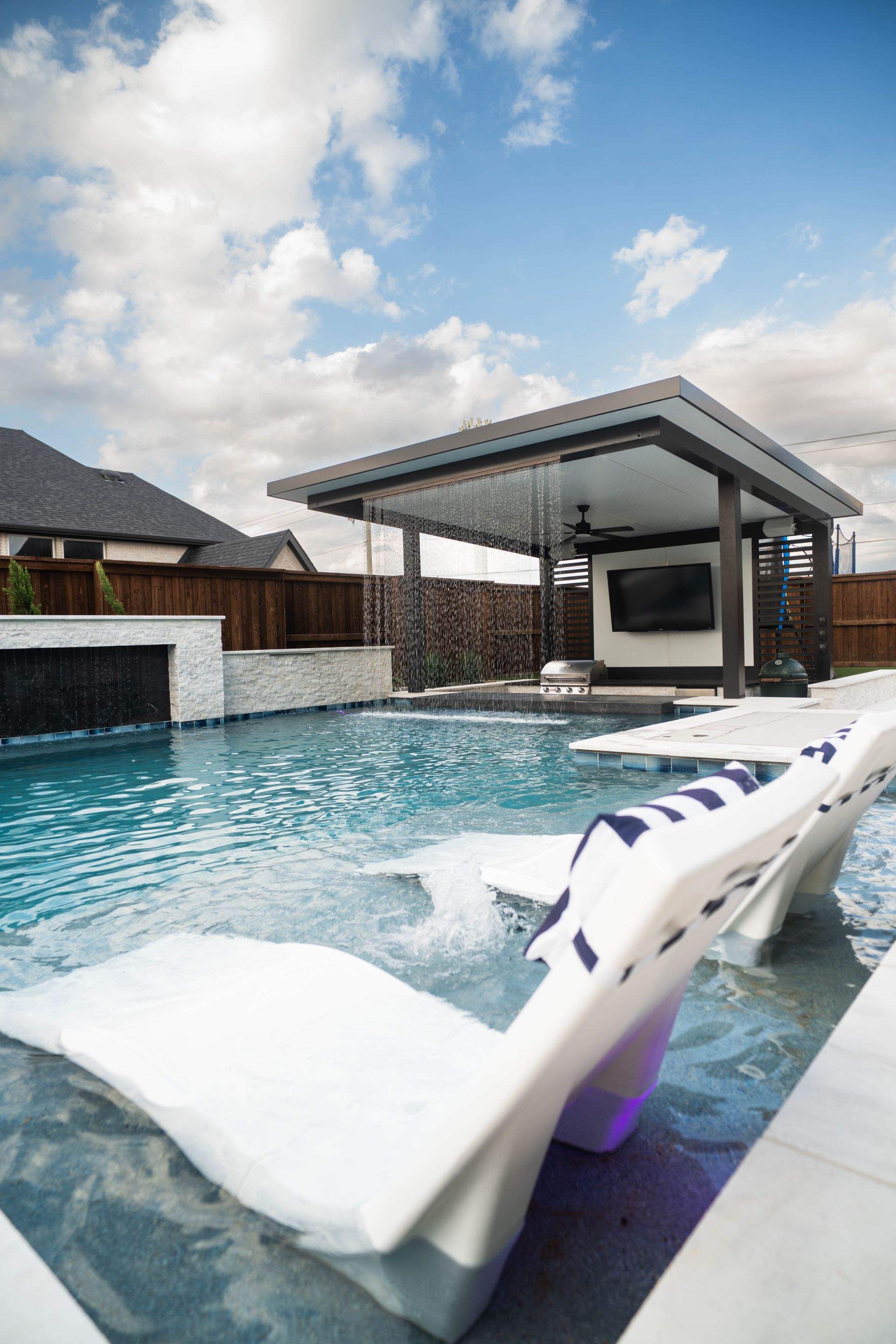 Jumbo Pool, Spa, and Sunken BBQ and Fire Pit by Pinnacle Pools and Spas - DFW