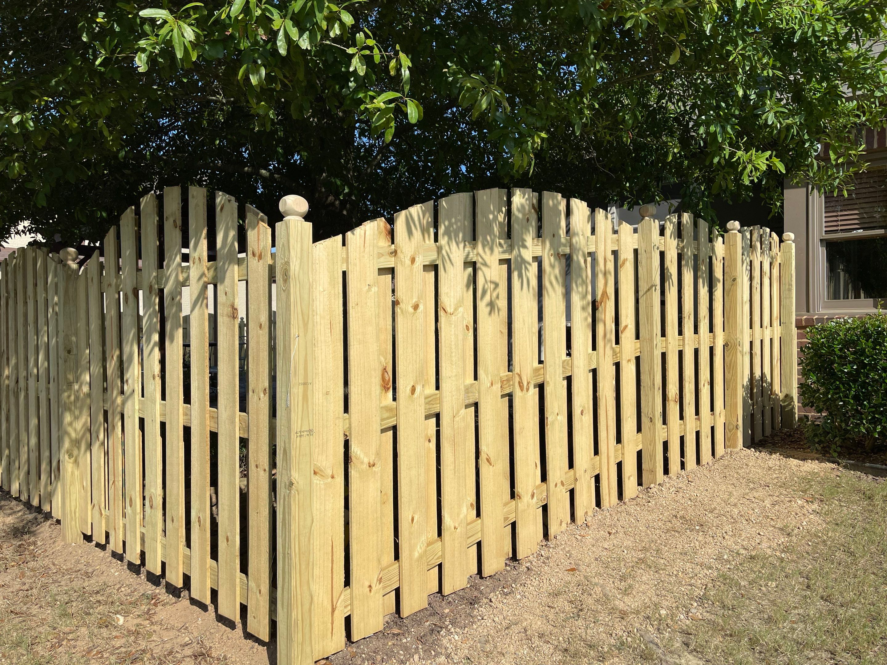 Chase Lake - Arched Shadowbox Fence by Pillar and Pine