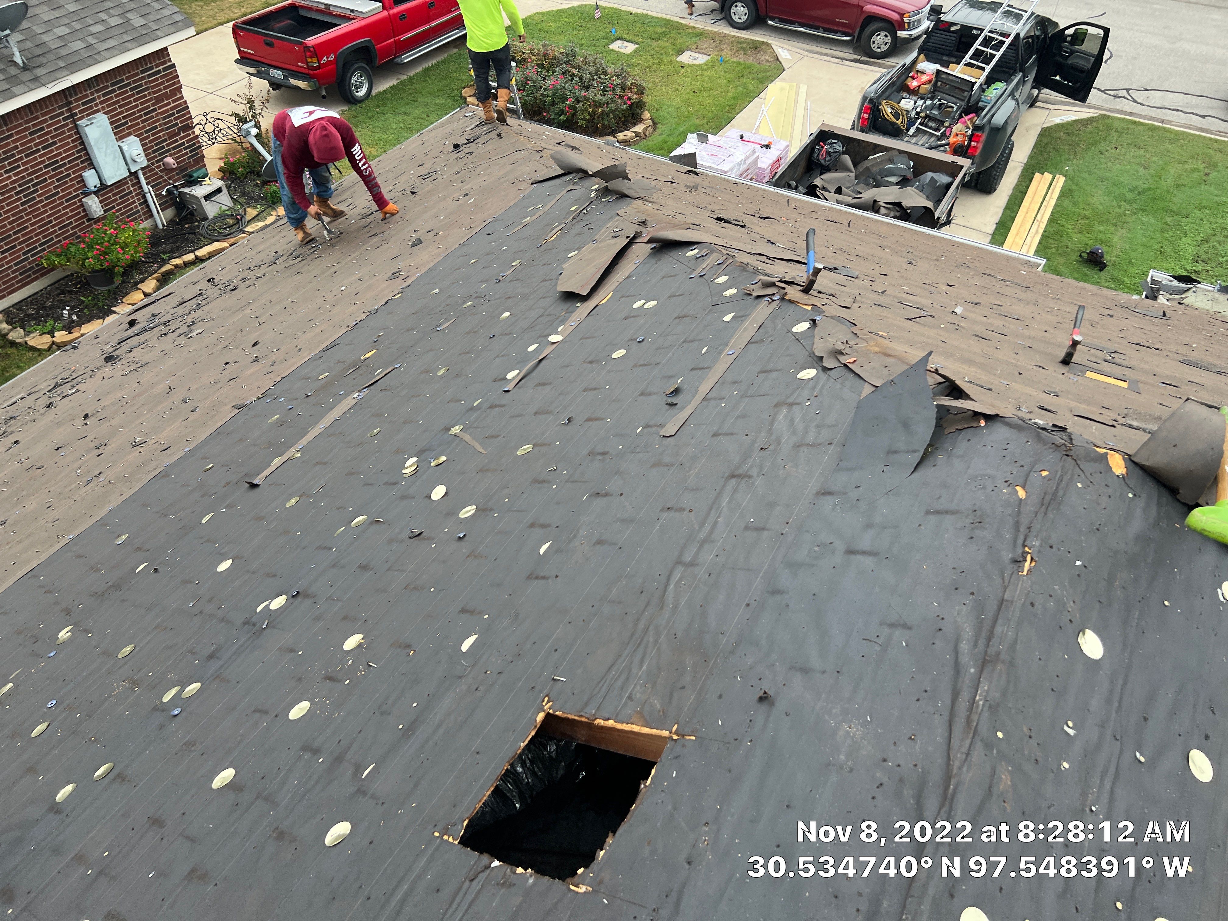 Residential Roof Replacement and Decking Installation in Hutto by Caliber Restoration LLC