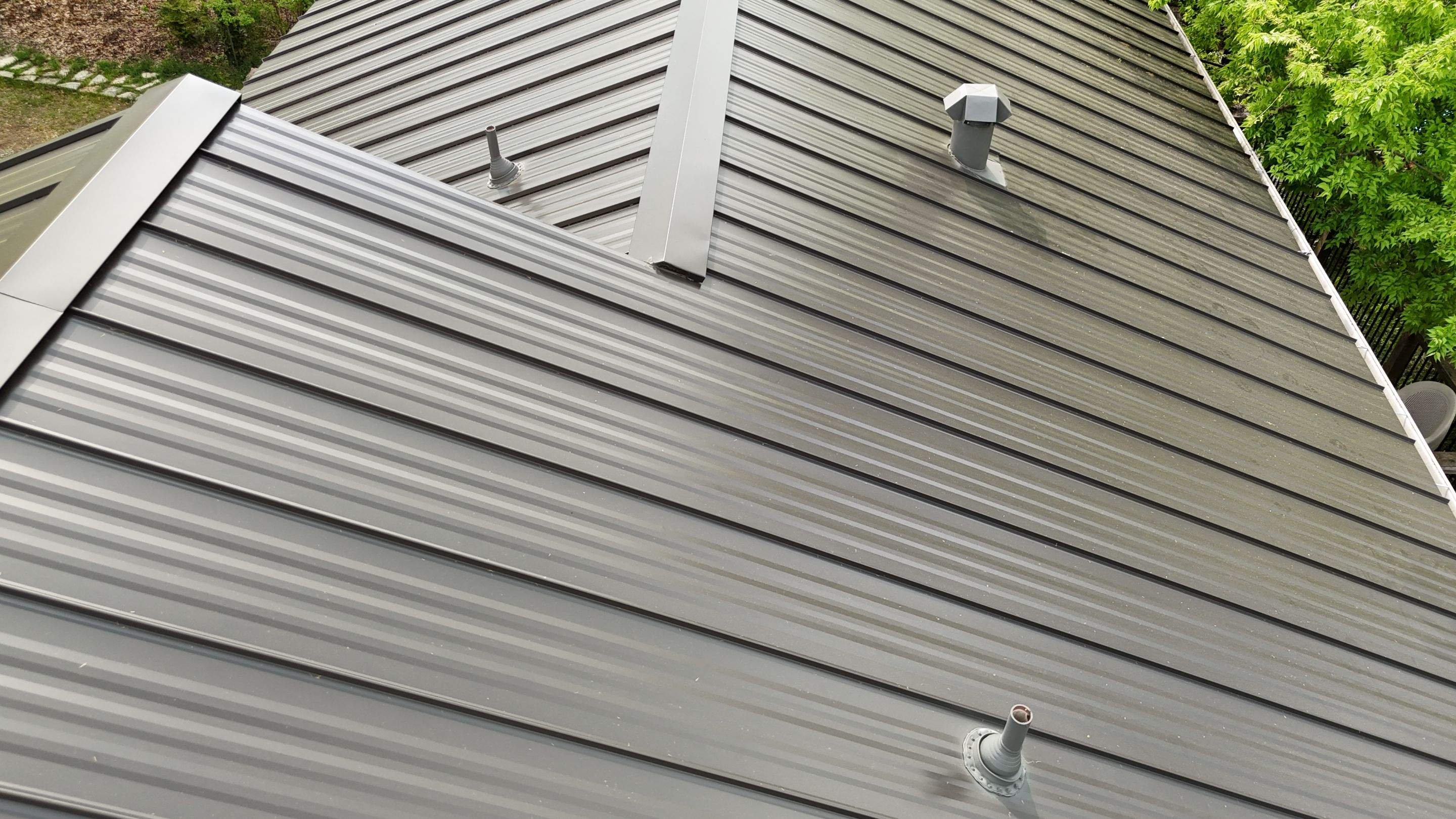 Dark Bronze - L&A Standing Seam with Striations by RoofsOnly.com