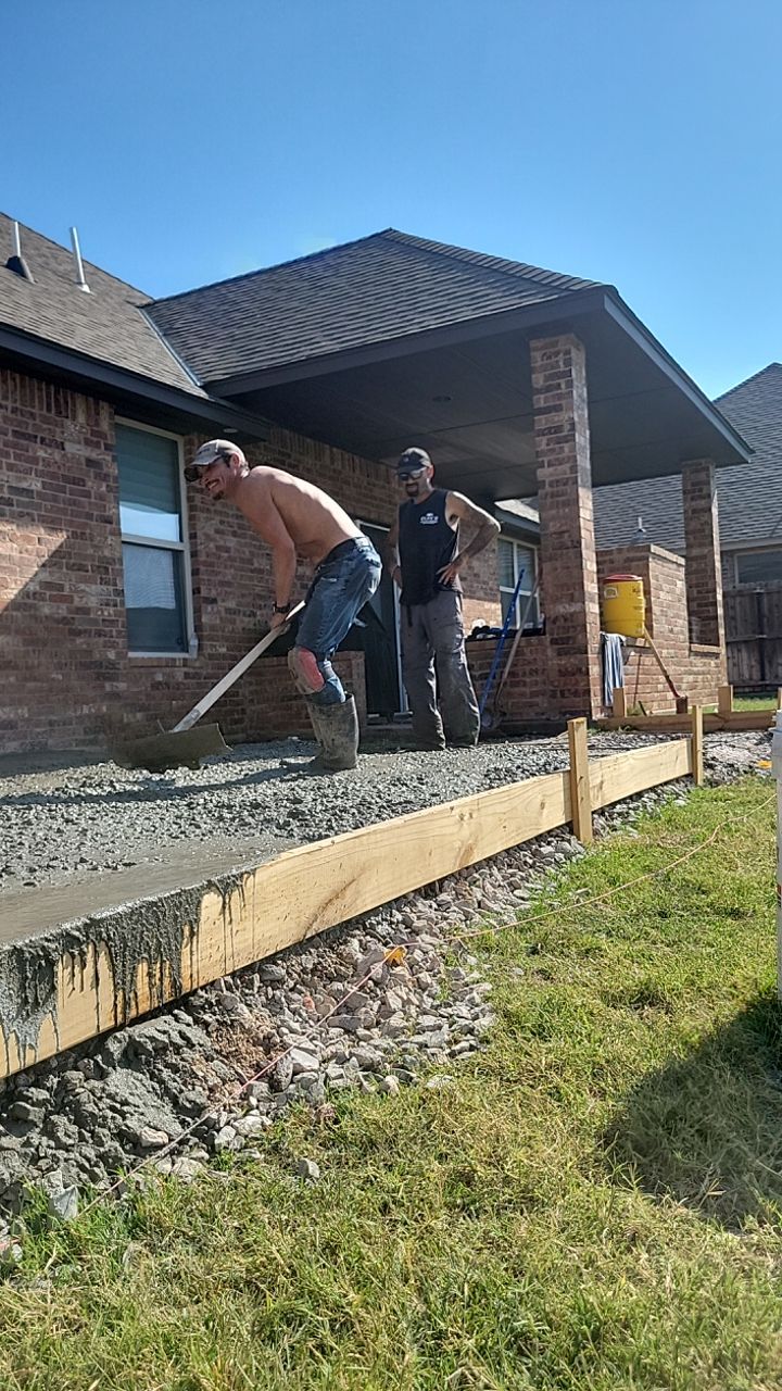 Concrete slab with Pergola by Clays Services Inc
