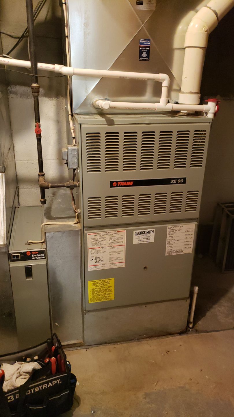 Maintenance on older Trane Air Conditioning System by Sureway Comfort John Wilcox Plumbing Heating Cooling