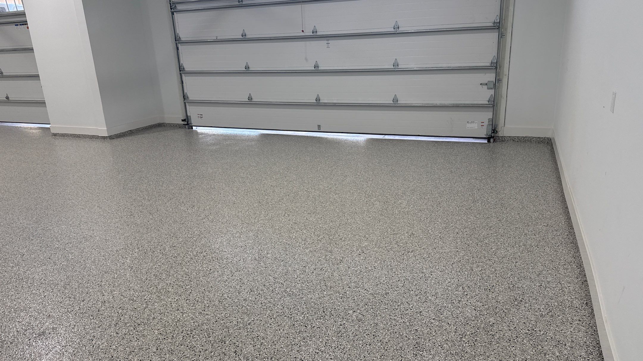 Chris Made The Great Choice Of Cabin Fever Flake Floor by Banner Garage