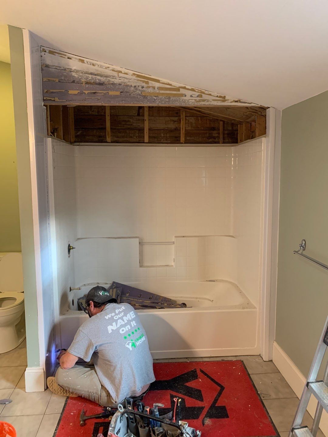 Tub to Walk-In Shower Installation in Westfield, MA  by Yankee Home Improvement