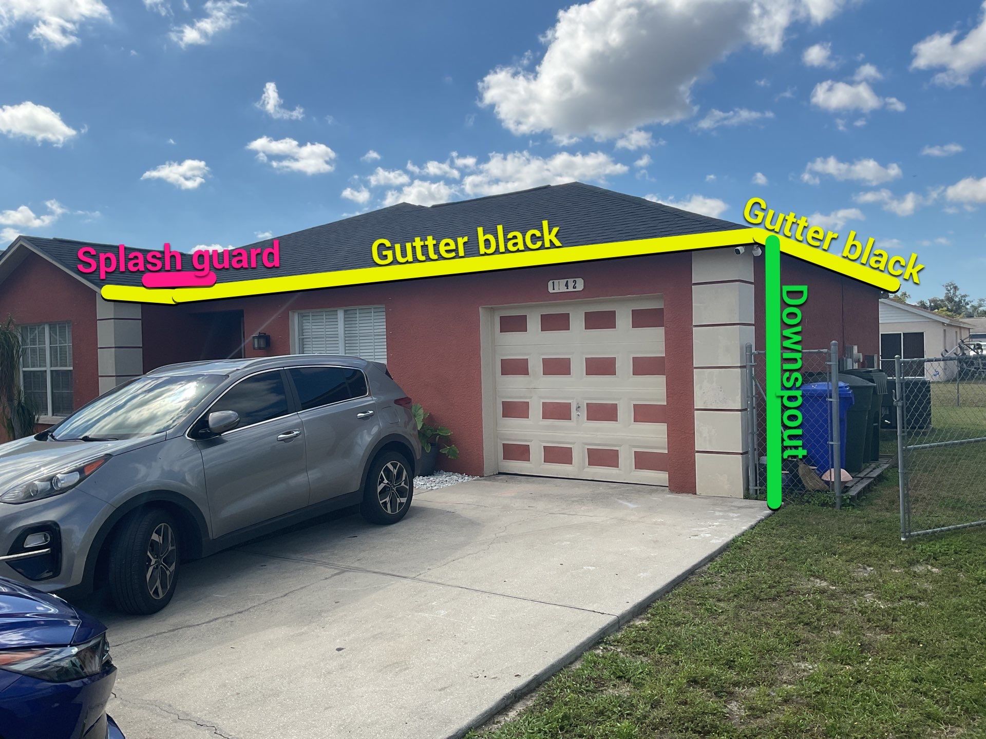 Black Seamless Gutters and Downspouts in Fort Myers FL by Gutter Professors