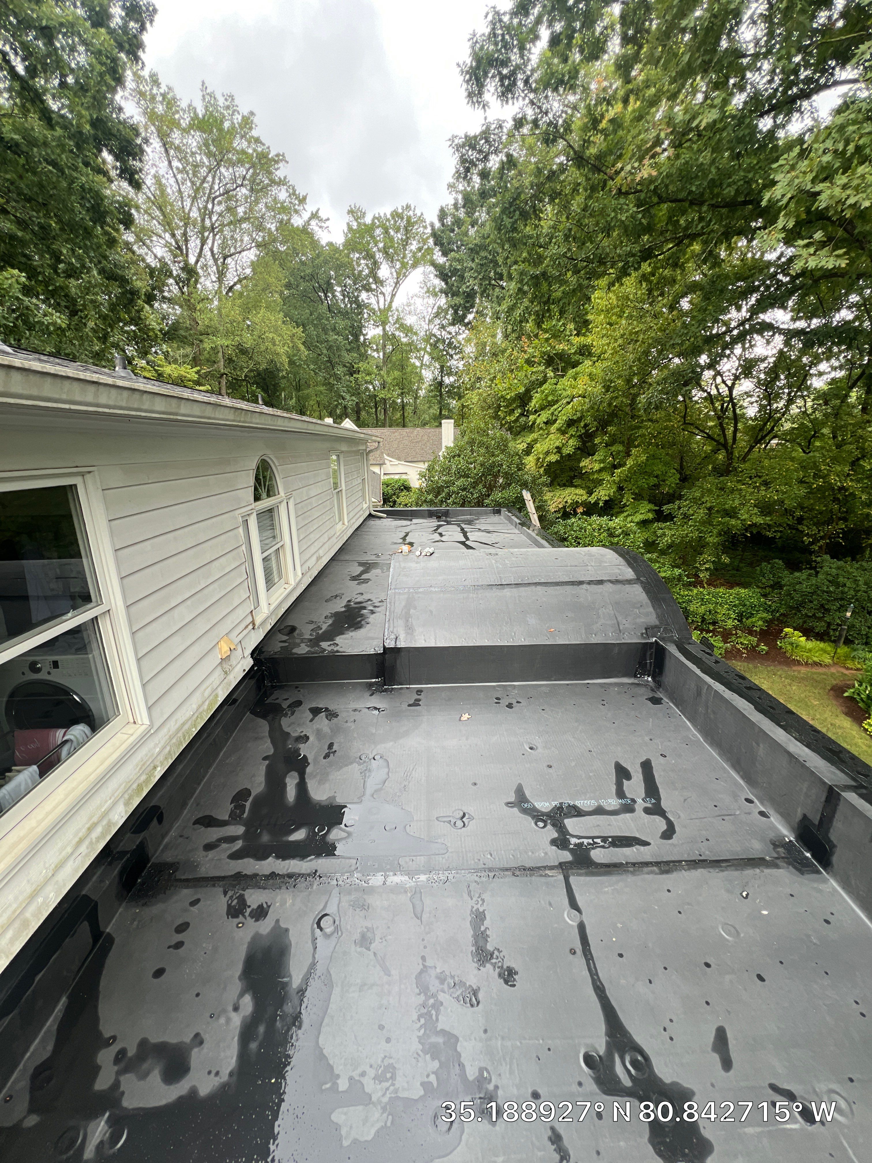 Full Roof Replacement with Owens Corning Architectural Shingles and EPDM in Charlotte, NC by Merritt Roofing LLC