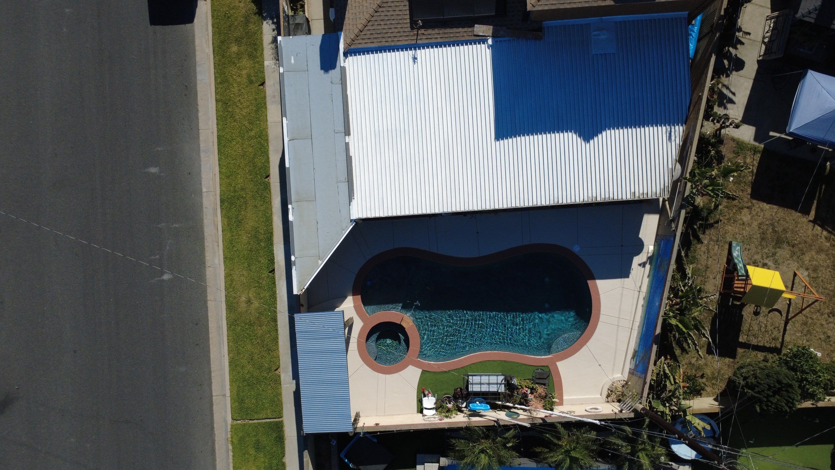 Sandblast & Staining Pool Deck In by La Power Washing Inc