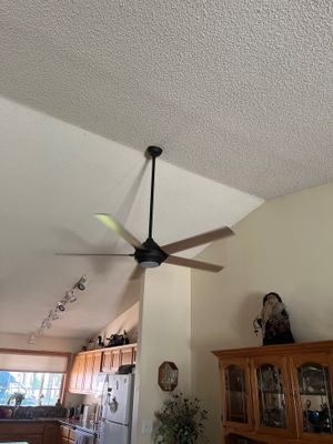 Modern Ceiling Fan Installation in Albertville Kitchen and Living Area
