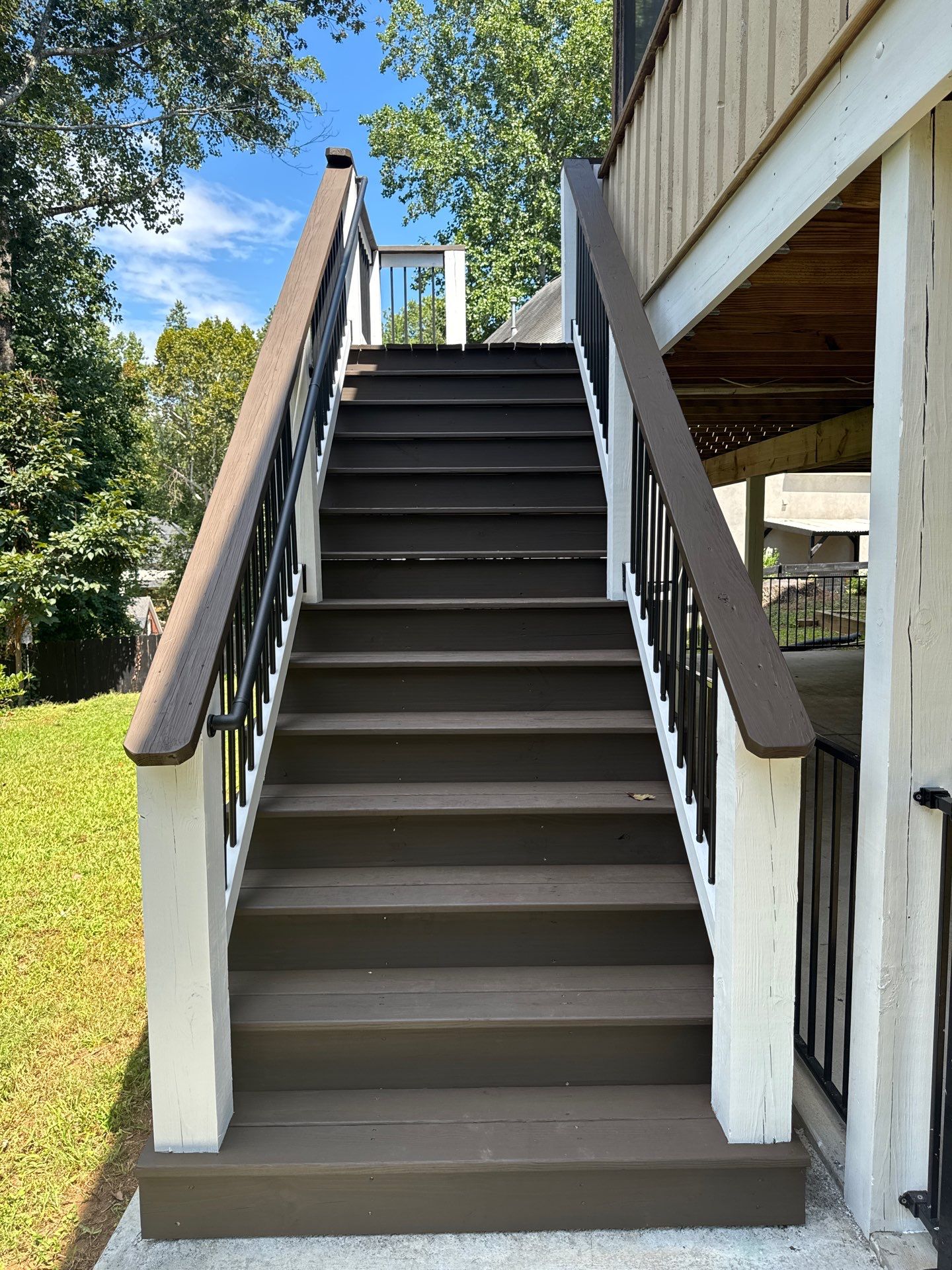 Modern Deck and Staircase Refinishing in Acworth, Georgia by Swift Home Renovations