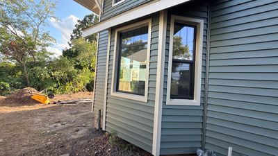 Siding Replacement using Alside Charter Oak D4.5" Deep Moss