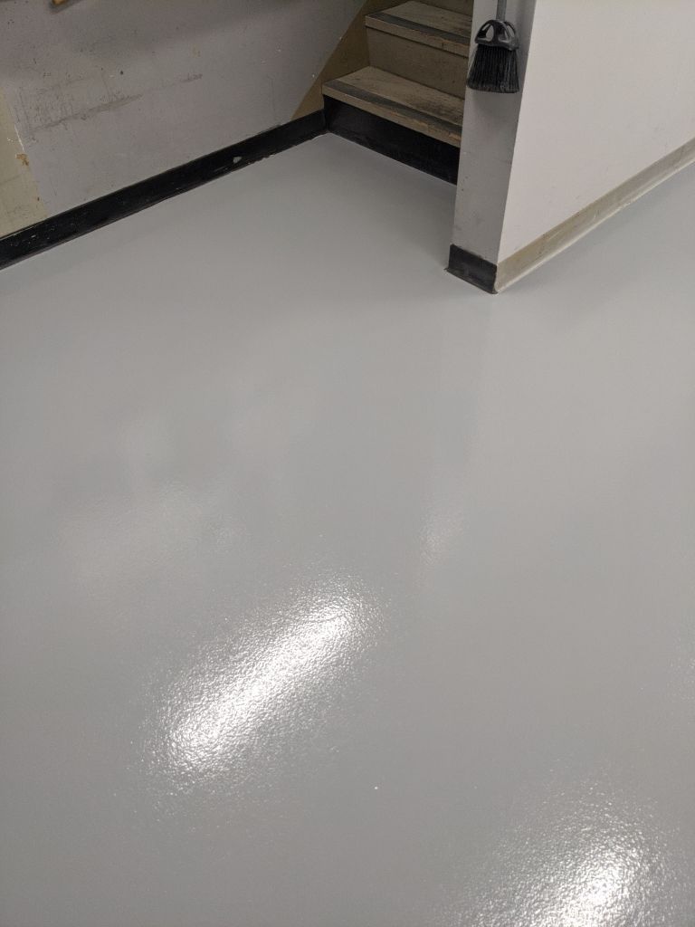 Commercial Flooring using Solid Haze Grey by Croc Coatings, LLC