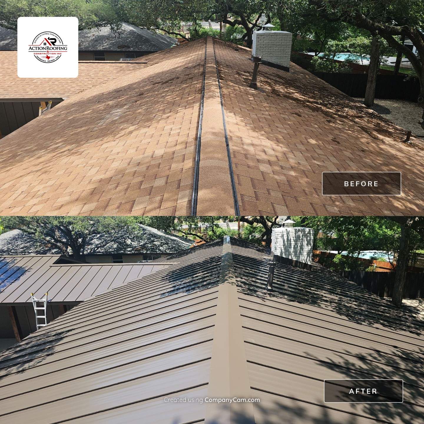 Residential Roof Replacement using 24 GA Double-Lock  in Patrician Bronze by Action Exteriors