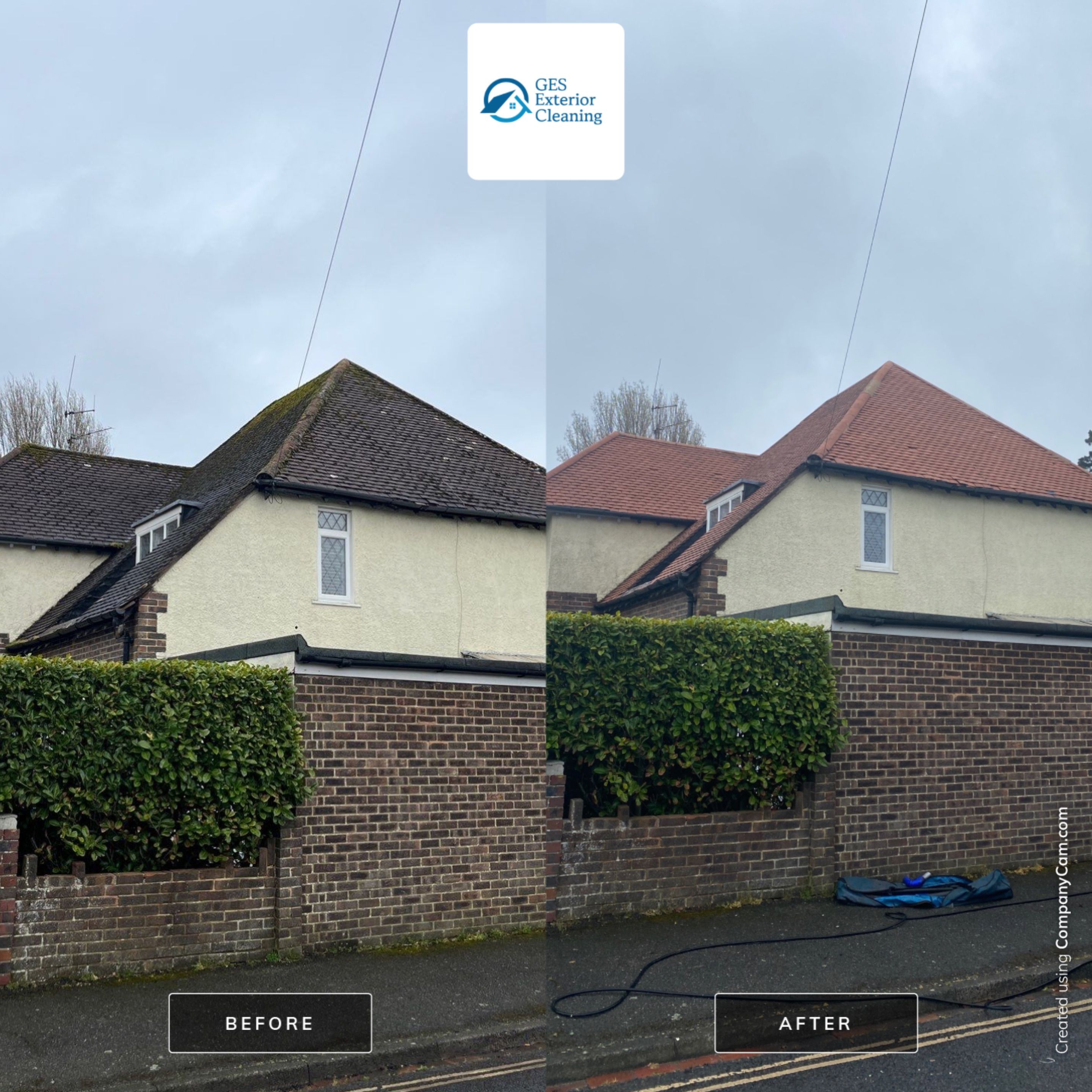 Roof Clean and Biocide Treatment using Honda 15lpm Low Pressure Washing Machine by Ges Exterior Cleaning ltd
